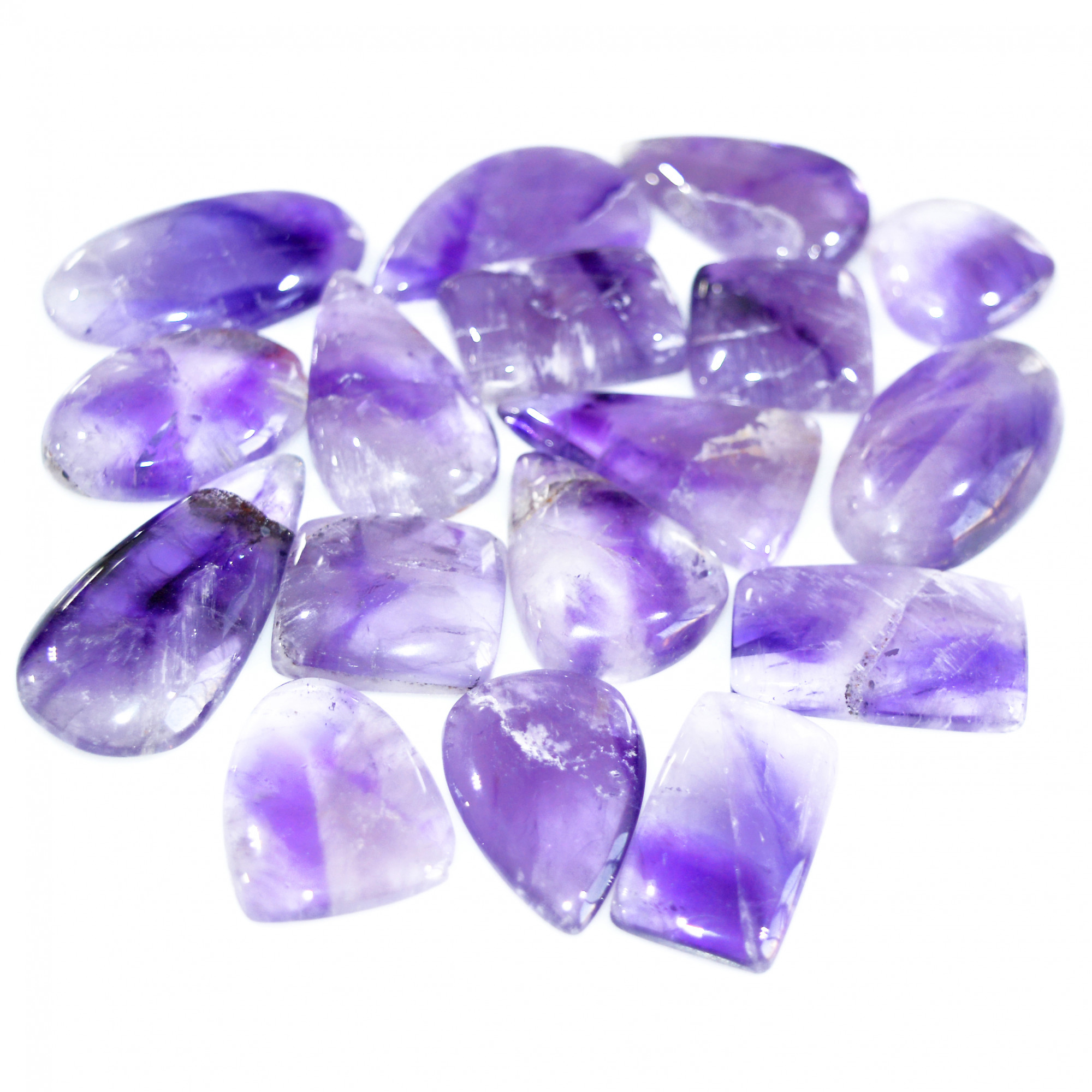 17 Pcs 440 Cts Natural Amethyst Loose Cabochon Gemstone Lot Mixed Shapes For Pendants Handmade Jewelry Supplies 35x16 16x16mm 3115