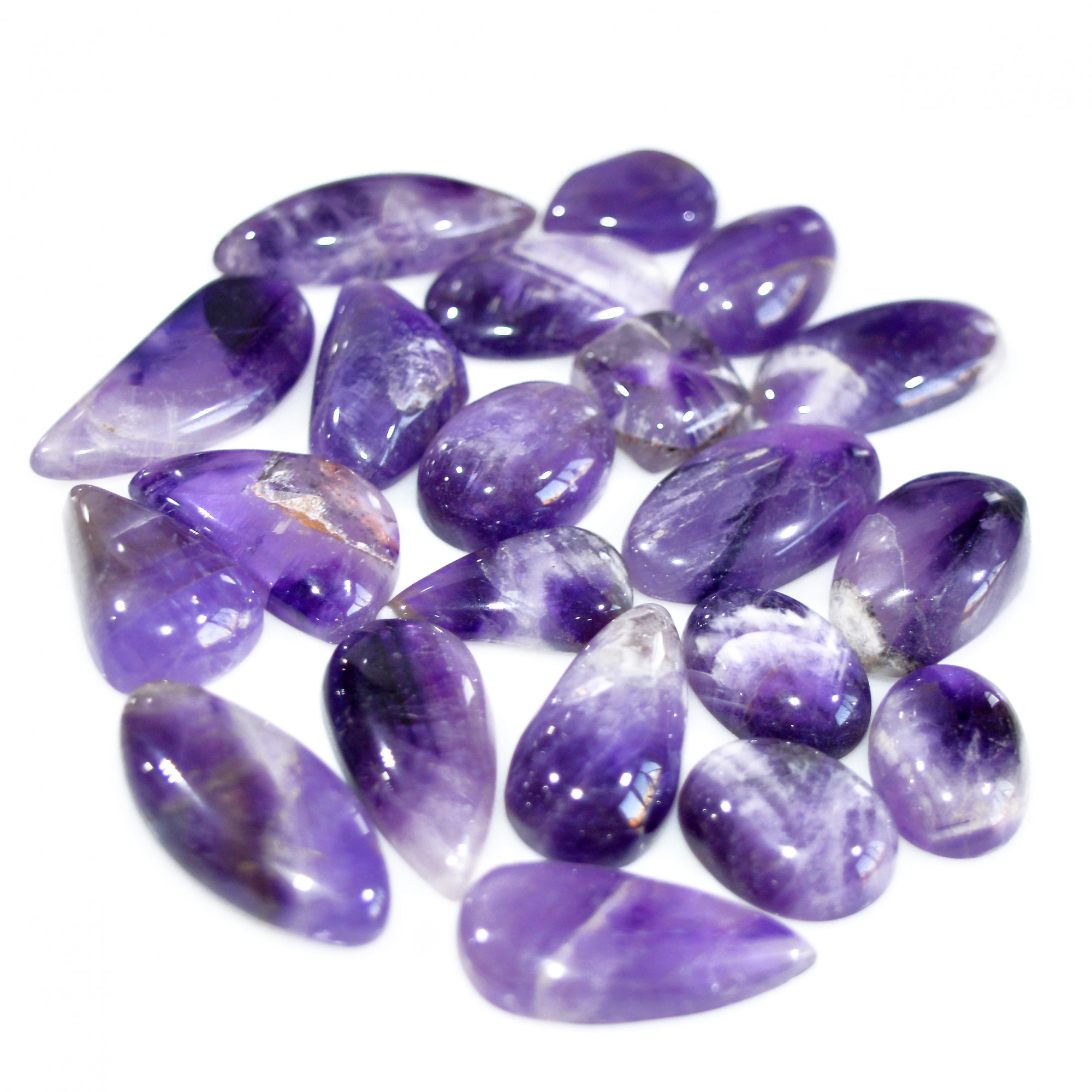 21 Pcs 287 Cts Natural Amethyst Loose Cabochon Gemstone Lot Mixed Shapes For Pendants Handmade Jewelry Supplies 26x10 11x11mm 3121