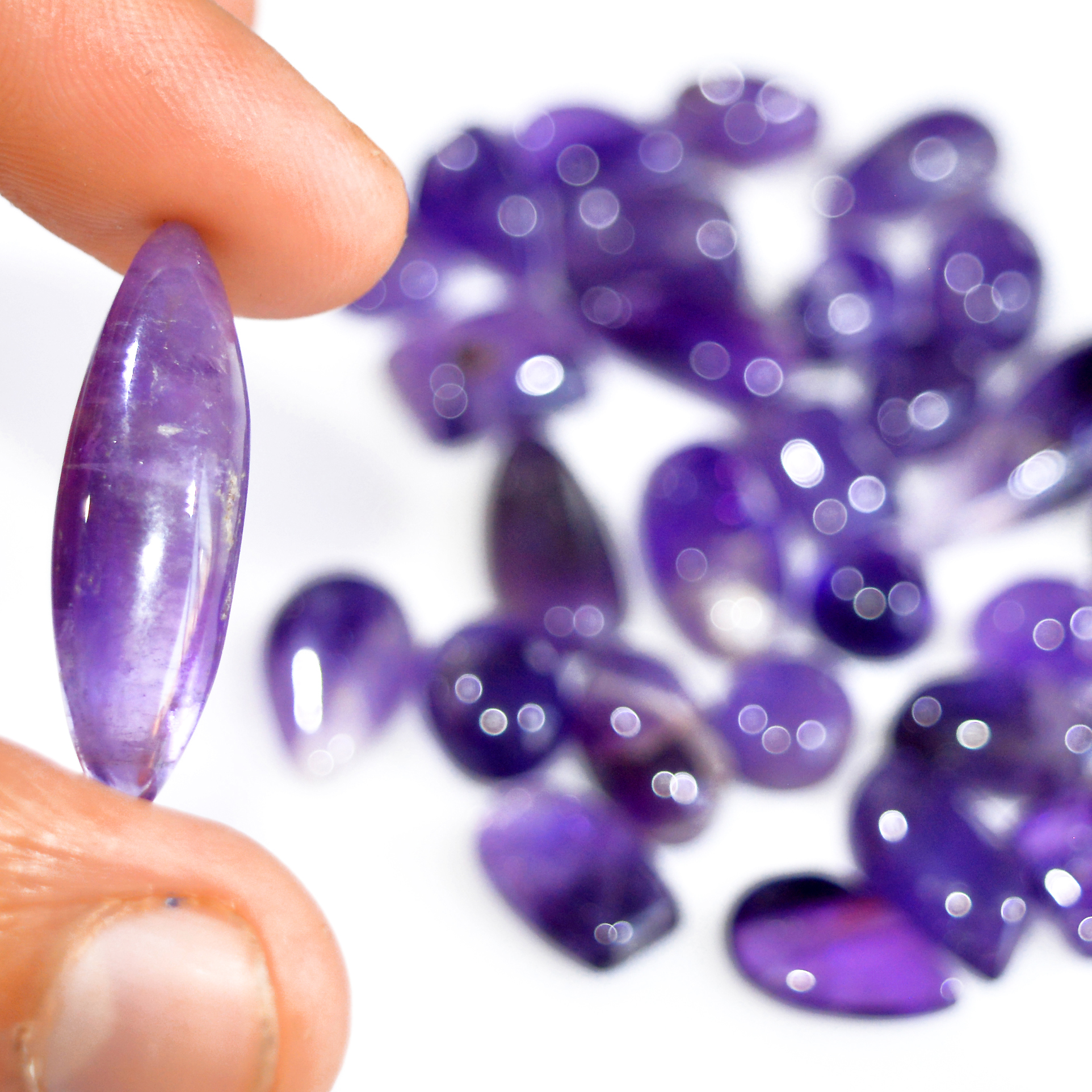 31 Pcs 279 Cts Natural Amethyst Loose Cabochon Gemstone Lot Mixed Shapes For Pendants Handmade Jewelry Supplies 34x10 9x9mm 3133