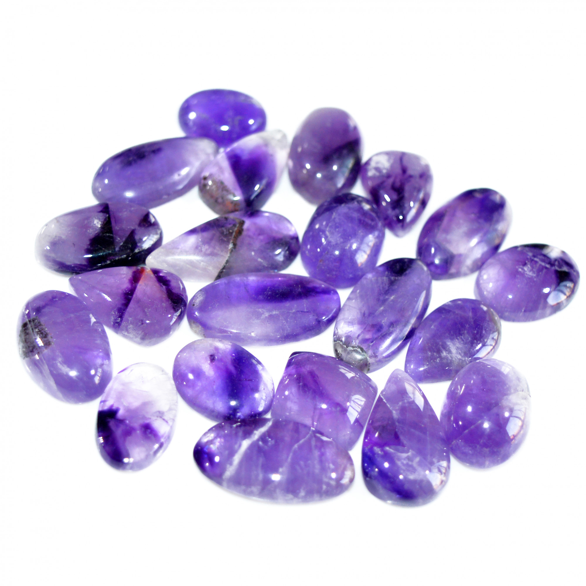 21 Pcs 277 Cts Natural Amethyst Loose Cabochon Gemstone Lot Mixed Shapes For Pendants Handmade Jewelry Supplies 25x12 15x10mm 3136