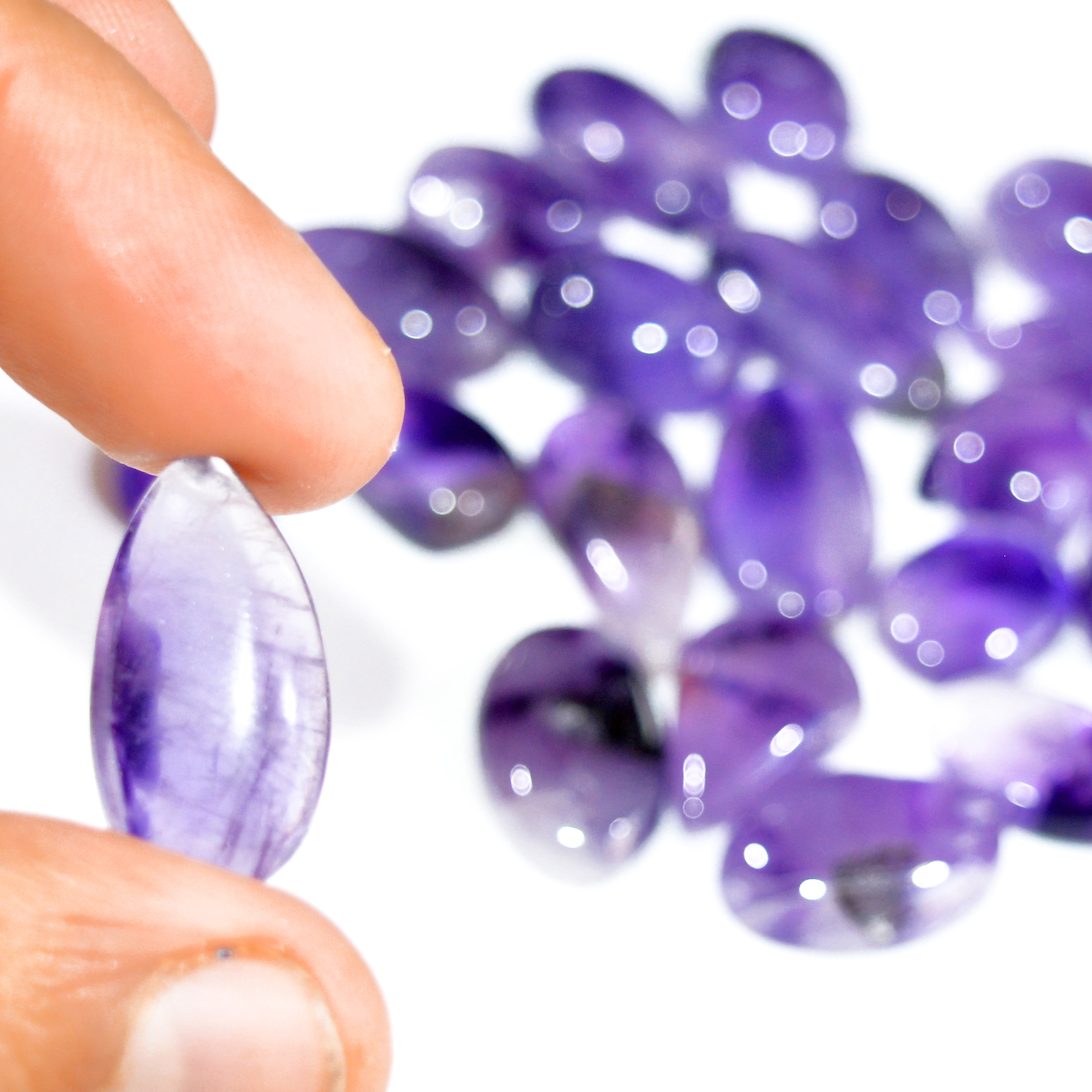 21 Pcs 277 Cts Natural Amethyst Loose Cabochon Gemstone Lot Mixed Shapes For Pendants Handmade Jewelry Supplies 25x12 15x10mm 3136