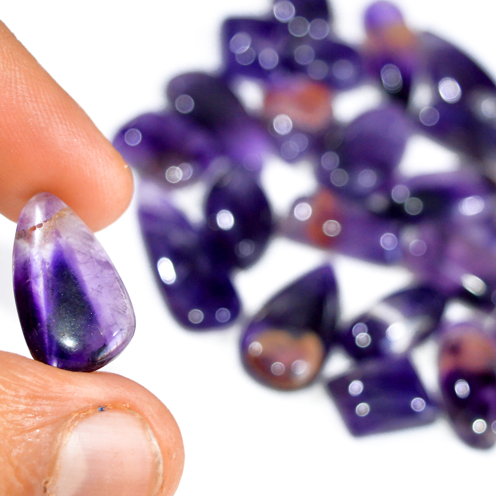 23 Pcs 347 Cts Natural Amethyst Loose Cabochon Gemstone Lot Mixed Shapes For Pendants Handmade Jewelry Supplies 30x11 11x11mm 3138