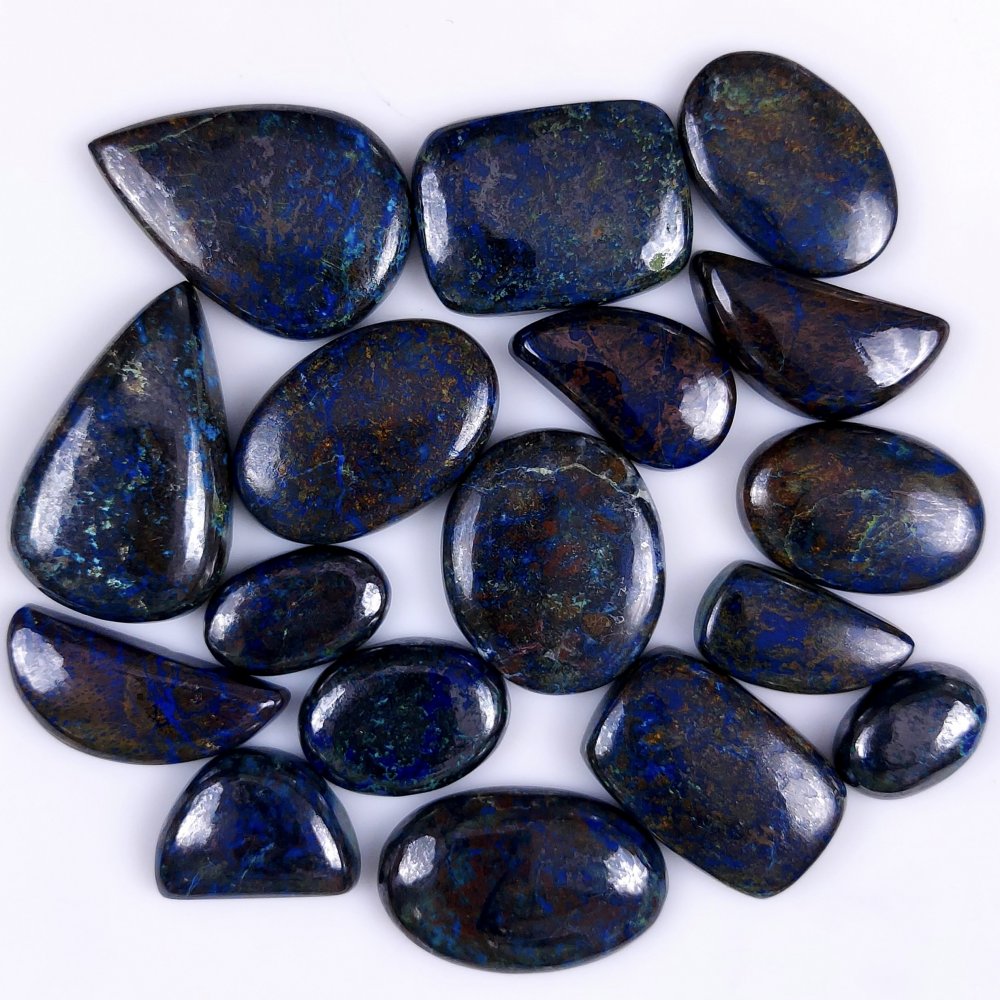 17Pcs 579Cts Natural Blue Azurite Gemstone Cabochon Lot Azurite Crystal Pendant Necklace Azurite Jewelry For Crystal Healing 36x21 15x10mm#G-321