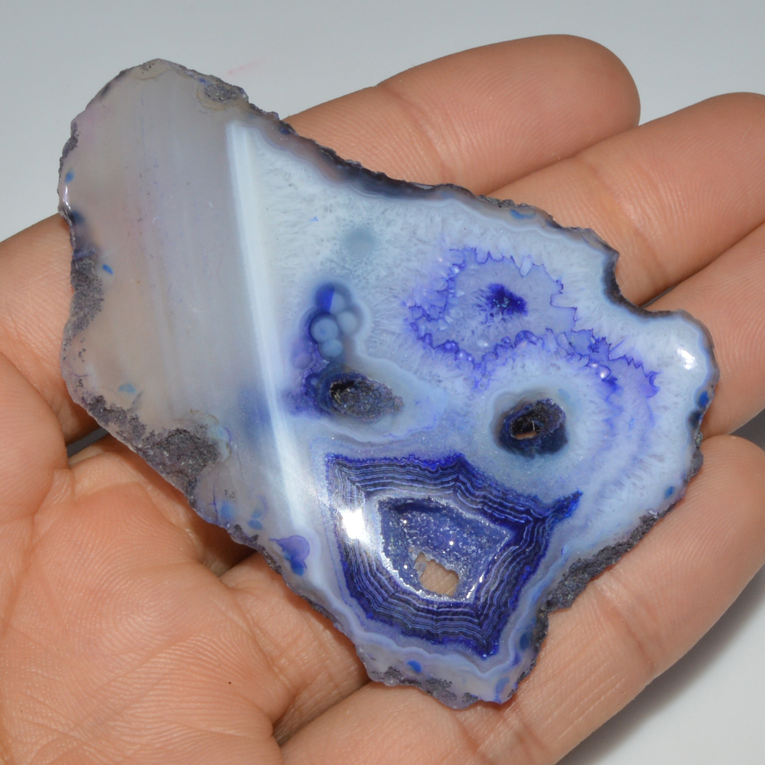 1 Pcs 193 Cts Natural Agate Silces Gemstone Lot 70x47mm 3360