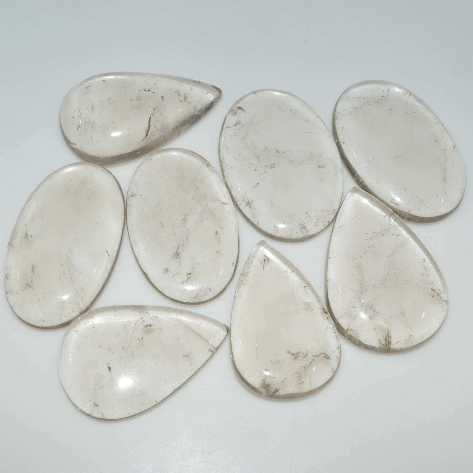 8 Pcs 382 Cts Natural Rutile Quartz Mixed Shape Cabochon Loose Gemstone Lot 39x25 34x21mm 3421