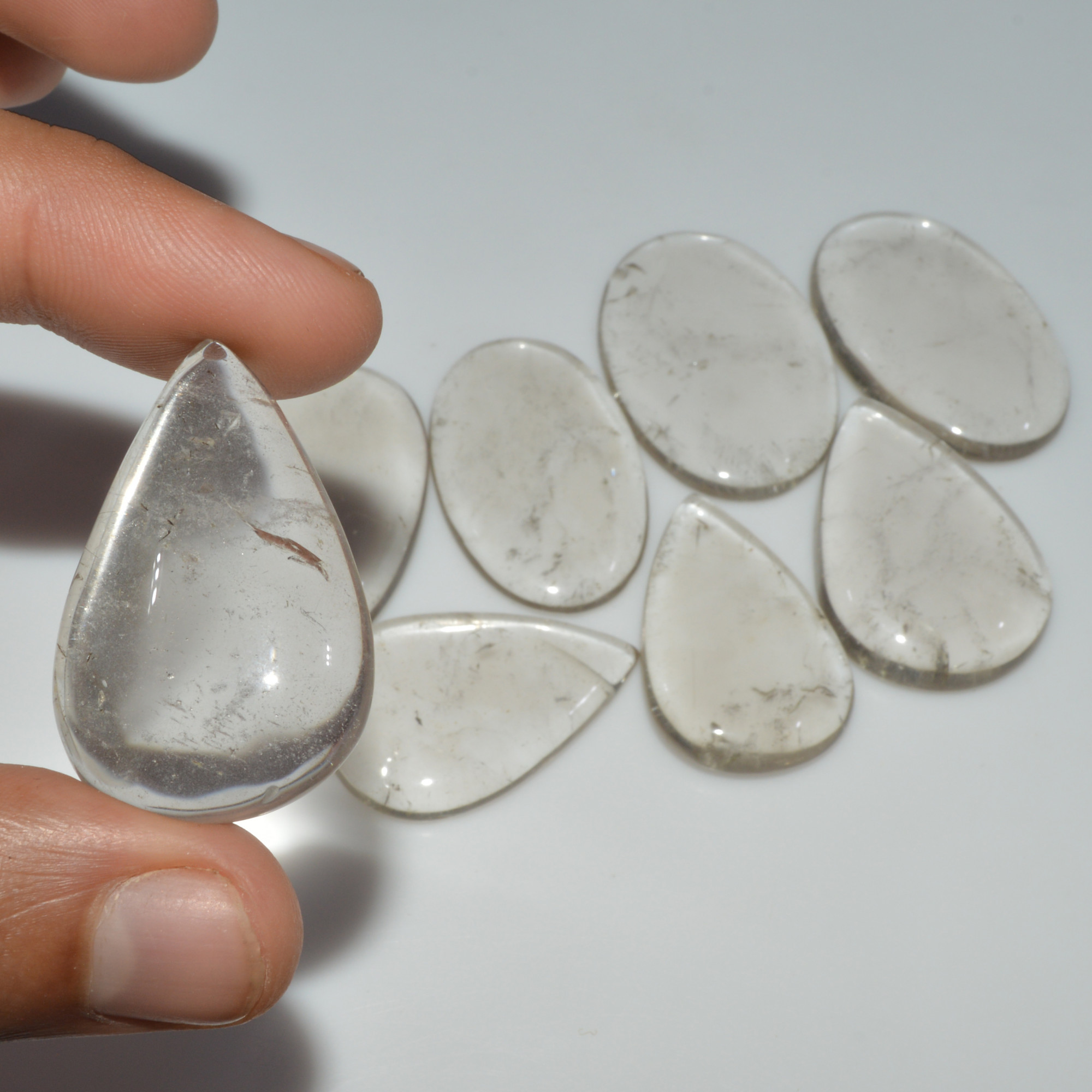 8 Pcs 382 Cts Natural Rutile Quartz Mixed Shape Cabochon Loose Gemstone Lot 39x25 34x21mm 3421