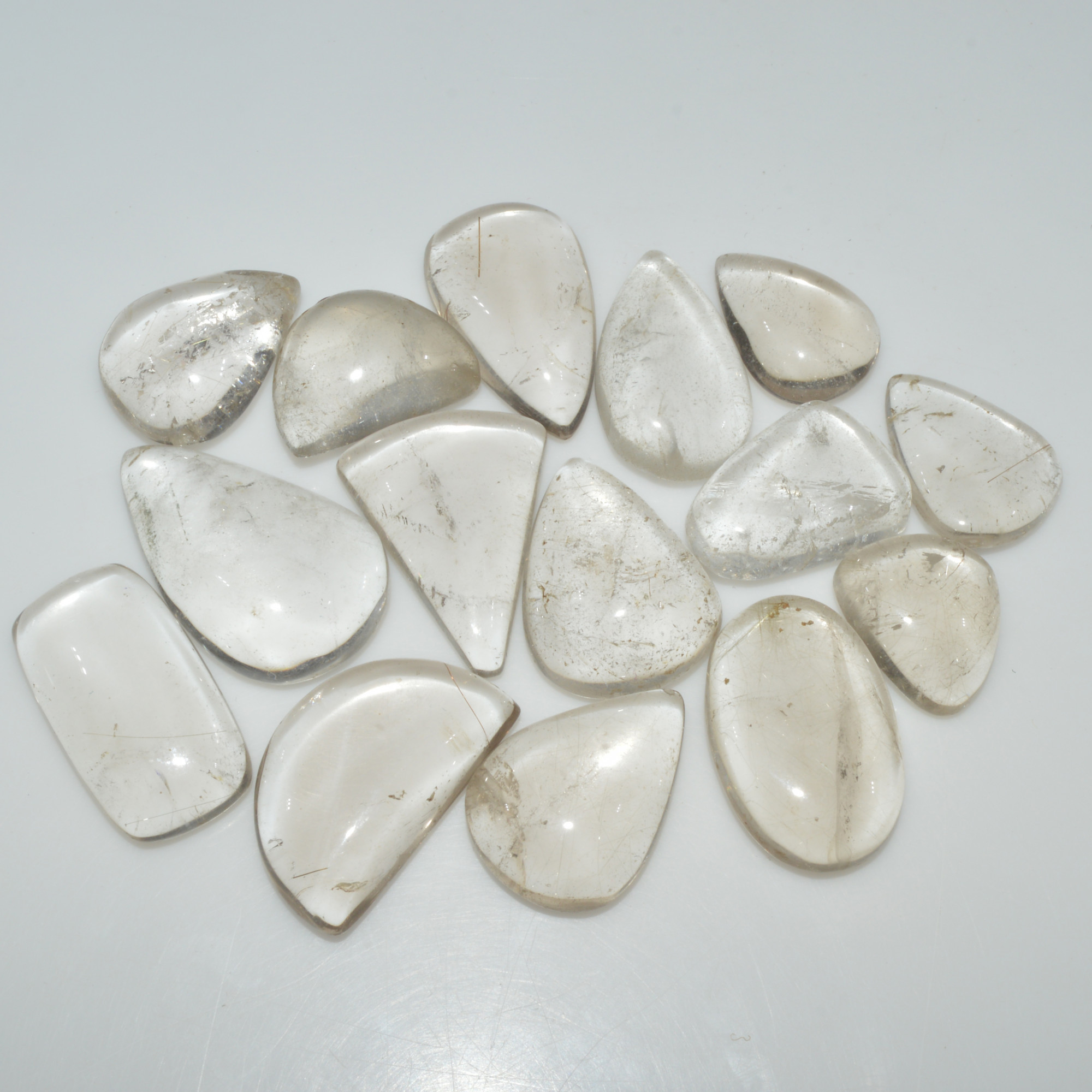 15 Pcs 349 Cts Natural Rutile Quartz Mixed Shape Cabochon Loose Gemstone Lot 30x19 16x14mm 3422