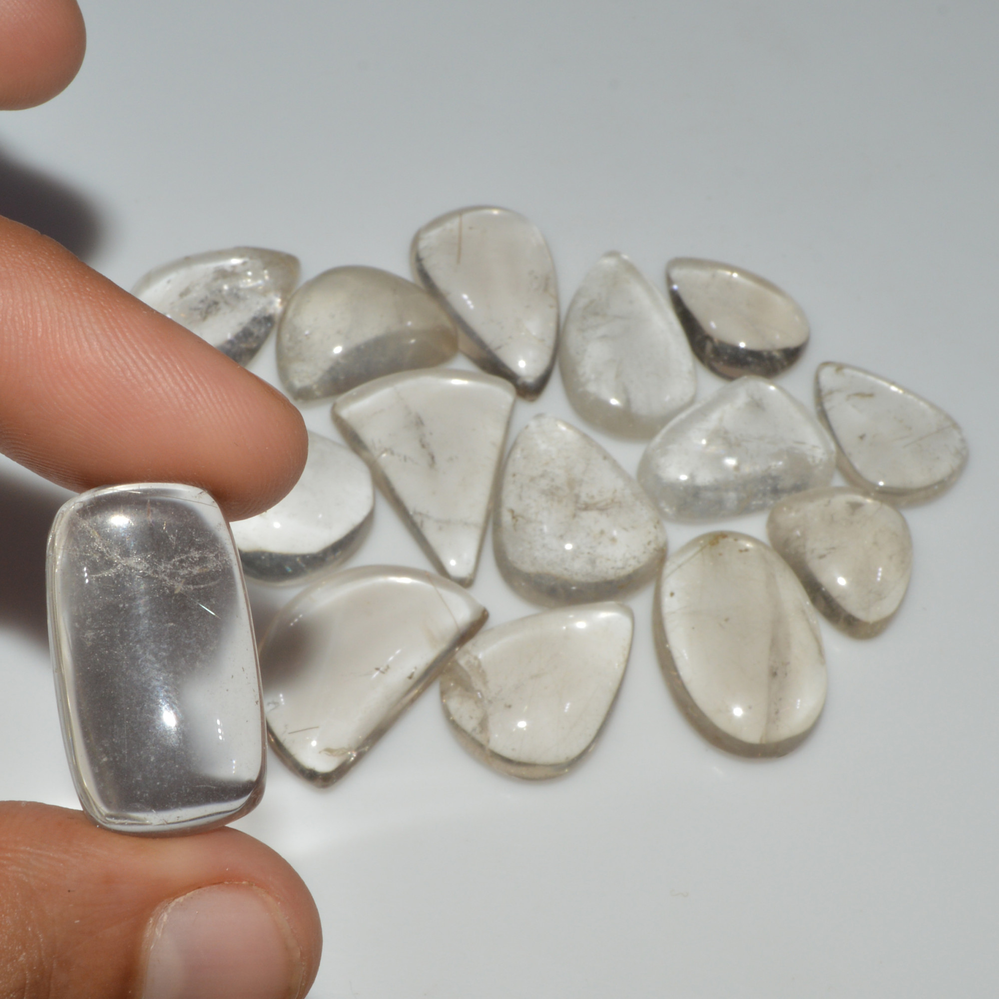 15 Pcs 349 Cts Natural Rutile Quartz Mixed Shape Cabochon Loose Gemstone Lot 30x19 16x14mm 3422