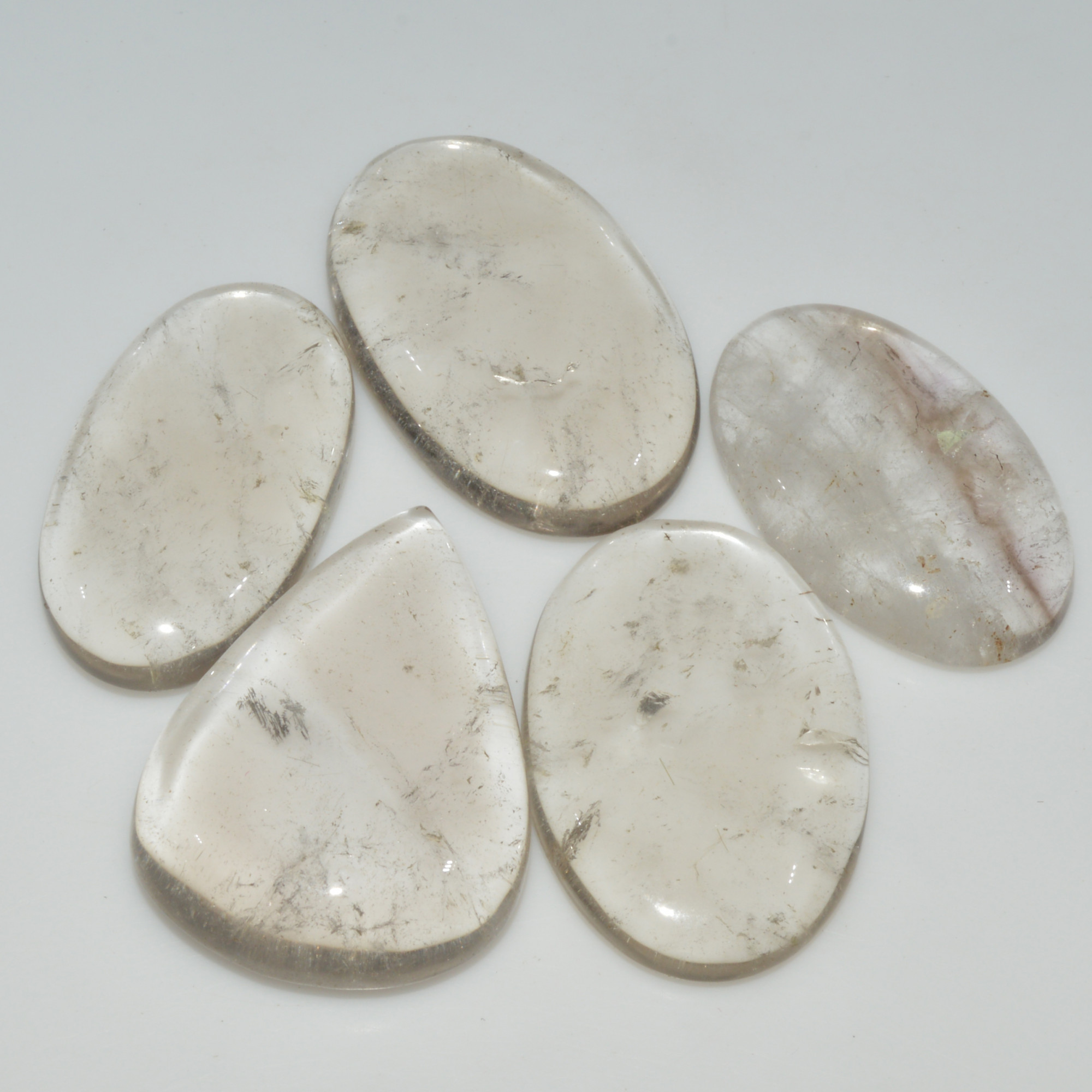 5 Pcs 294 Cts Natural Rutile Quartz Mixed Shape Cabochon Loose Gemstone Lot 38x25 35x20mm 3424