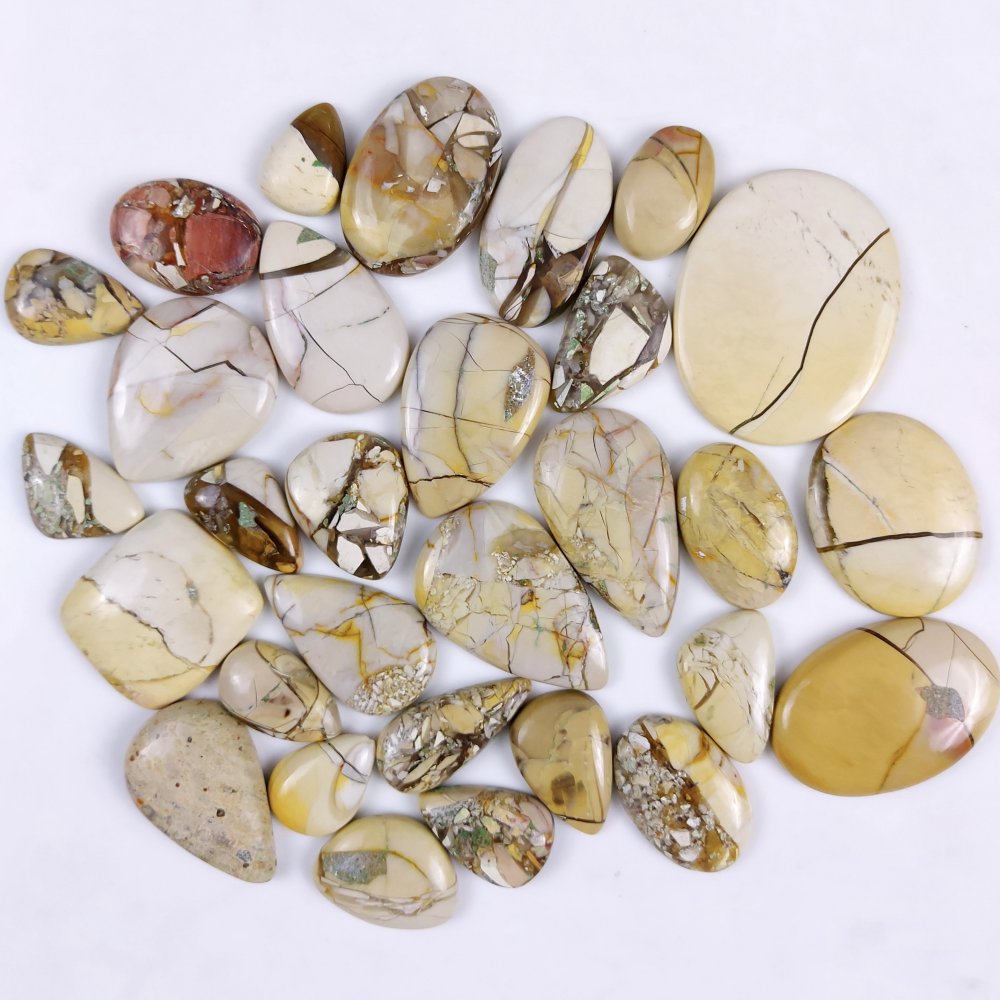 30Pcs 706Cts Natural Maligano Jasper Cabochon Maligano Crystal Maligano Beads Wholesale Maligano Jasper Gemstone Lot Mix Shapes And Sizes 42x35 16x10mm#G-344