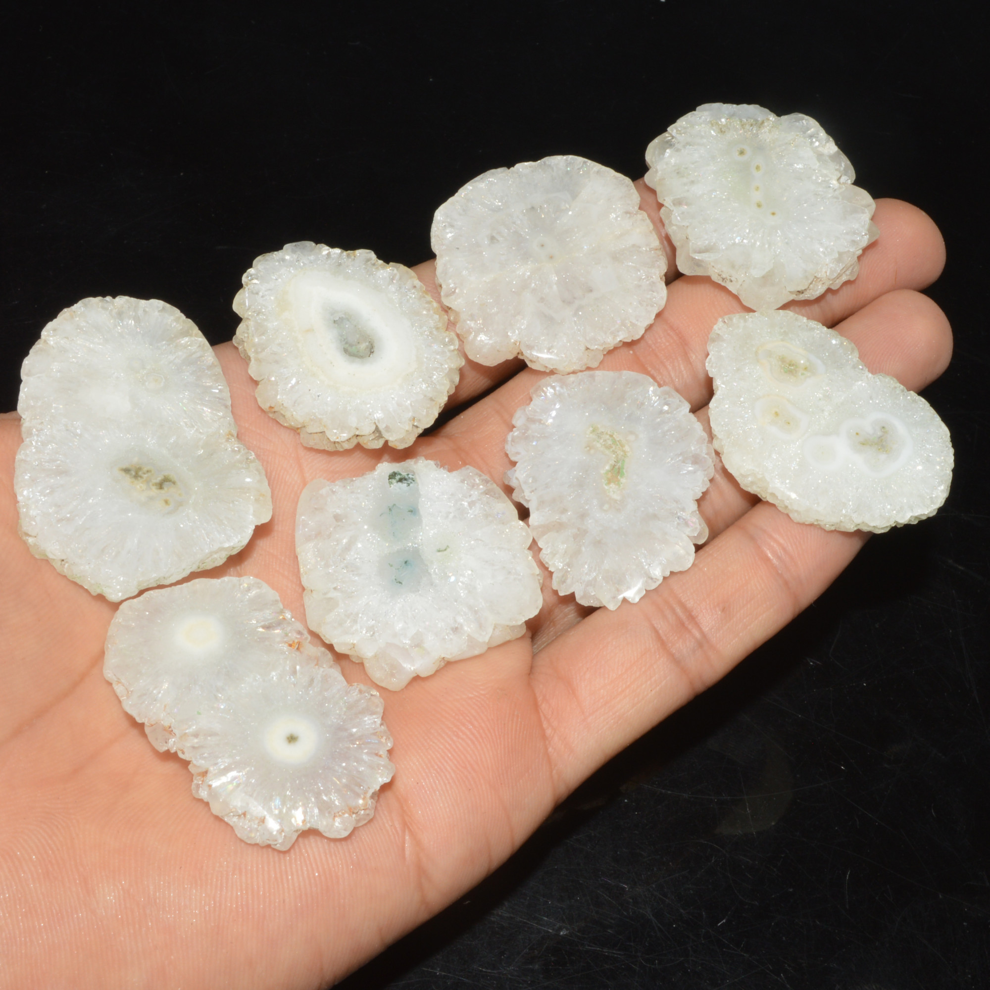 8 Pcs 512 Cts Natural Solar Quartz Druzy Loose Handmade Healing Crystal Gemstone 48x30 34x30mm 3516