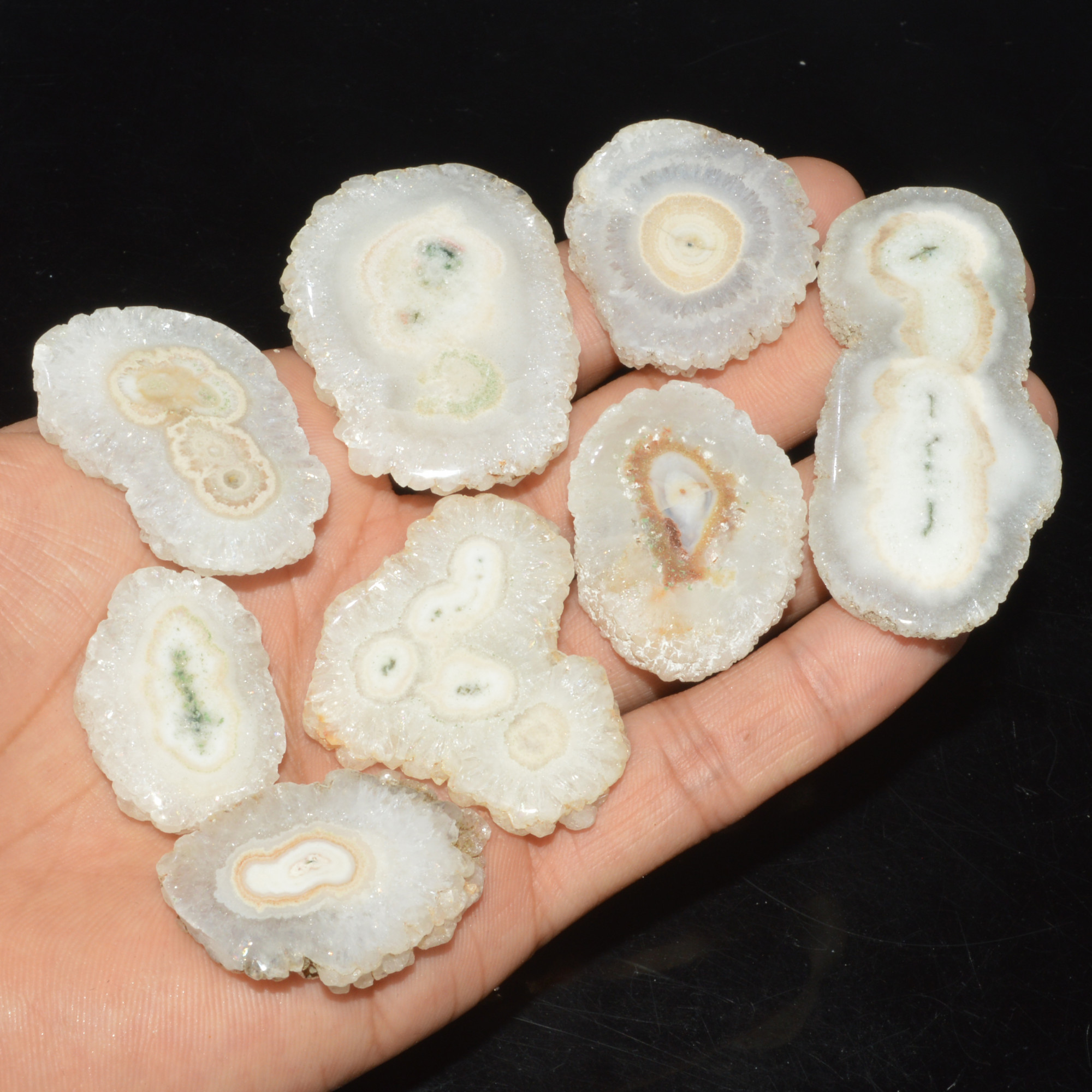 8 Pcs 592 Cts Natural Solar Quartz Druzy Loose Handmade Healing Crystal Gemstone 65x26 30x20mm 3519