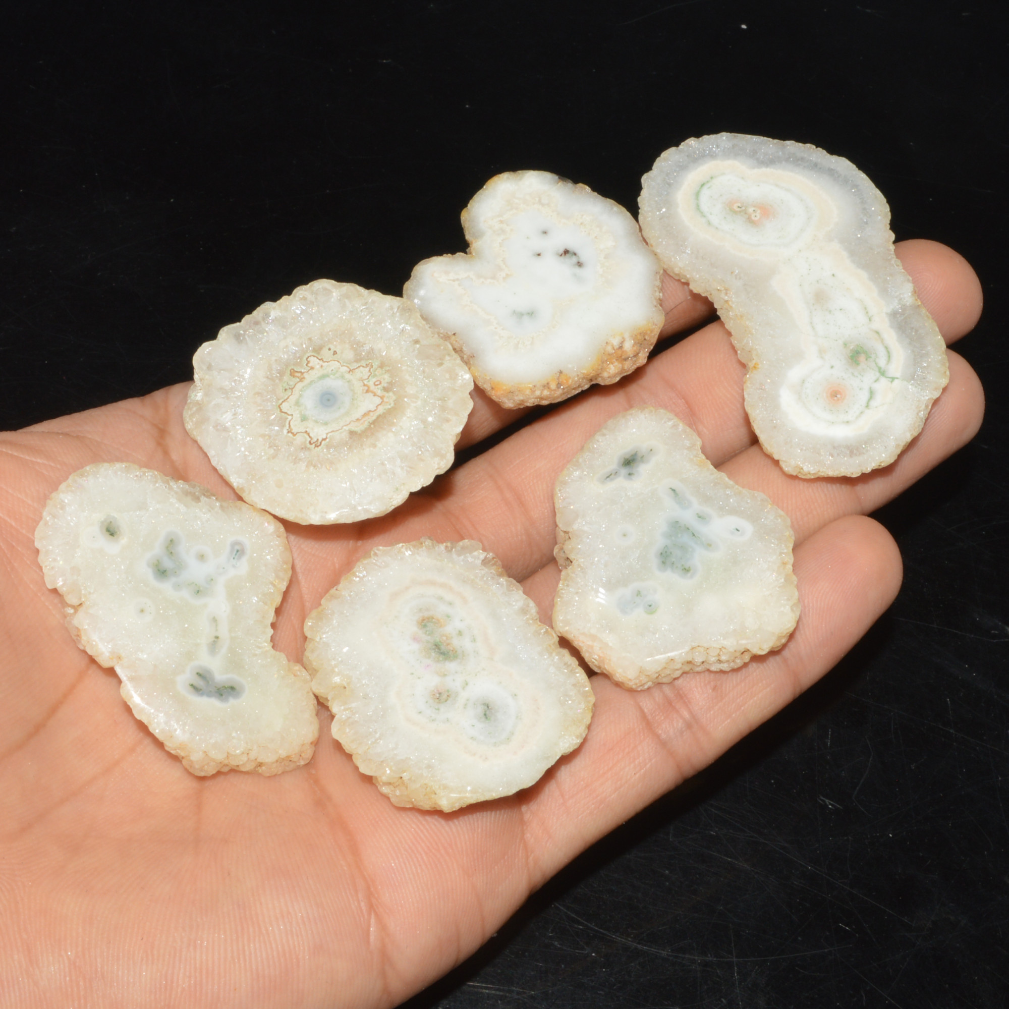 6 Pcs 452 Cts Natural Solar Quartz Druzy Loose Handmade Healing Crystal Gemstone 55x32 36x30mm 3520