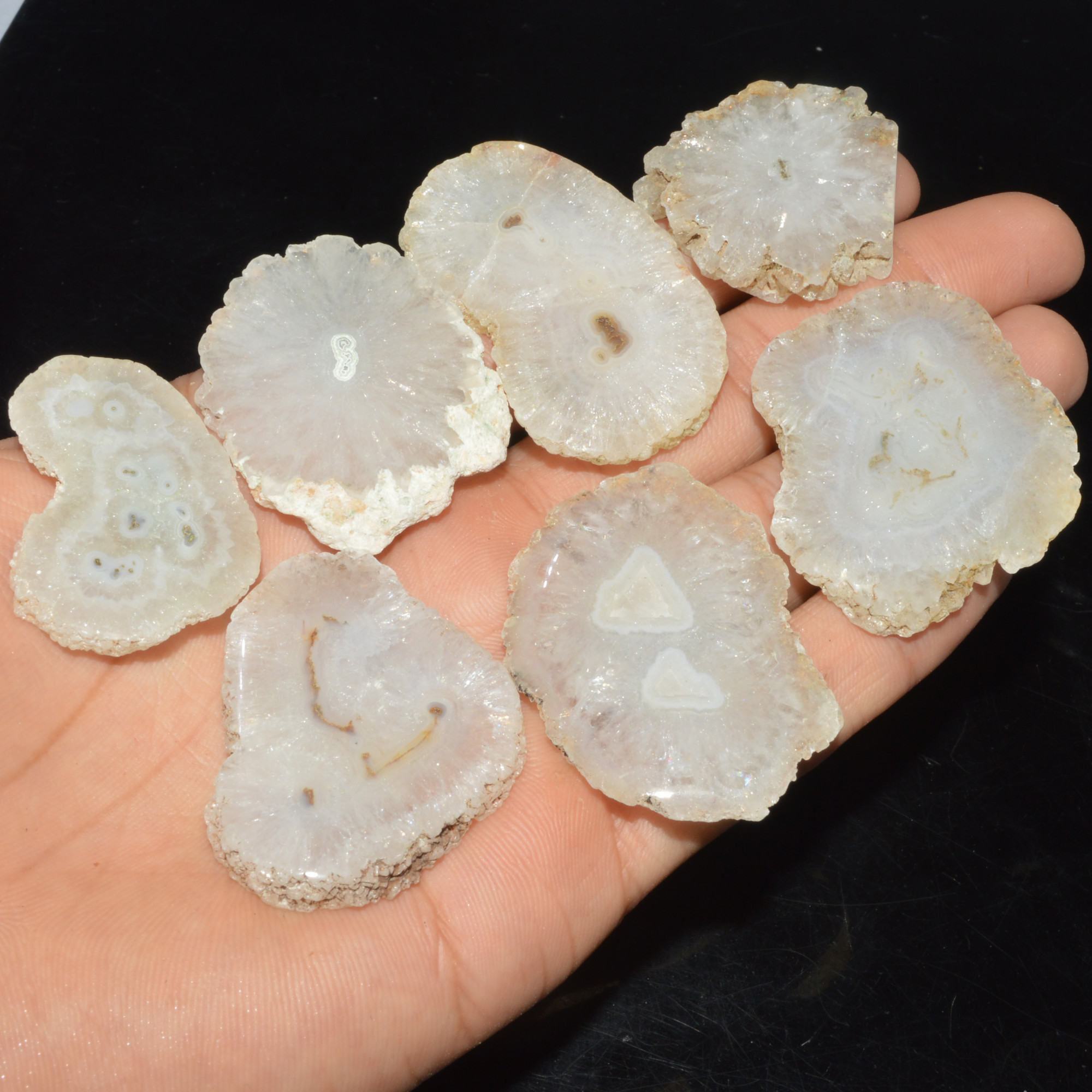7 Pcs 549 Cts Natural Solar Quartz Druzy Loose Handmade Healing Crystal Gemstone 44x32 34x30mm 3524
