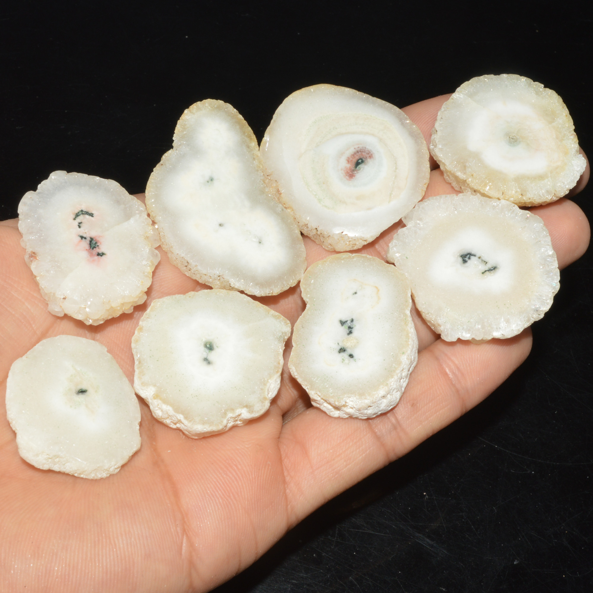 8 Pcs 522 Cts Natural Solar Quartz Druzy Loose Handmade Healing Crystal Gemstone 45x26 29x24mm 3526