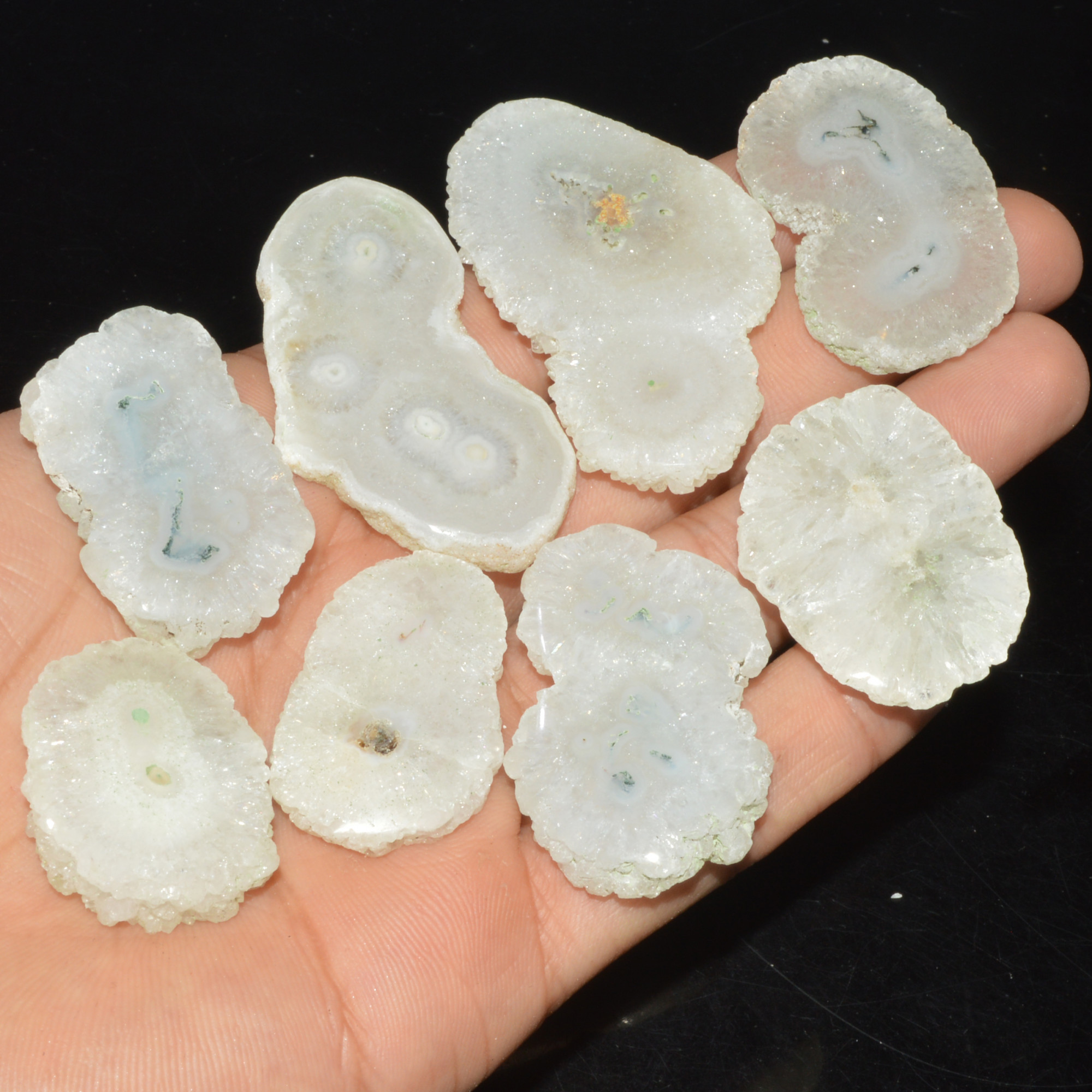 8 Pcs 477 Cts Natural Solar Quartz Druzy Loose Handmade Healing Crystal Gemstone 52x25 29x22mm 3530