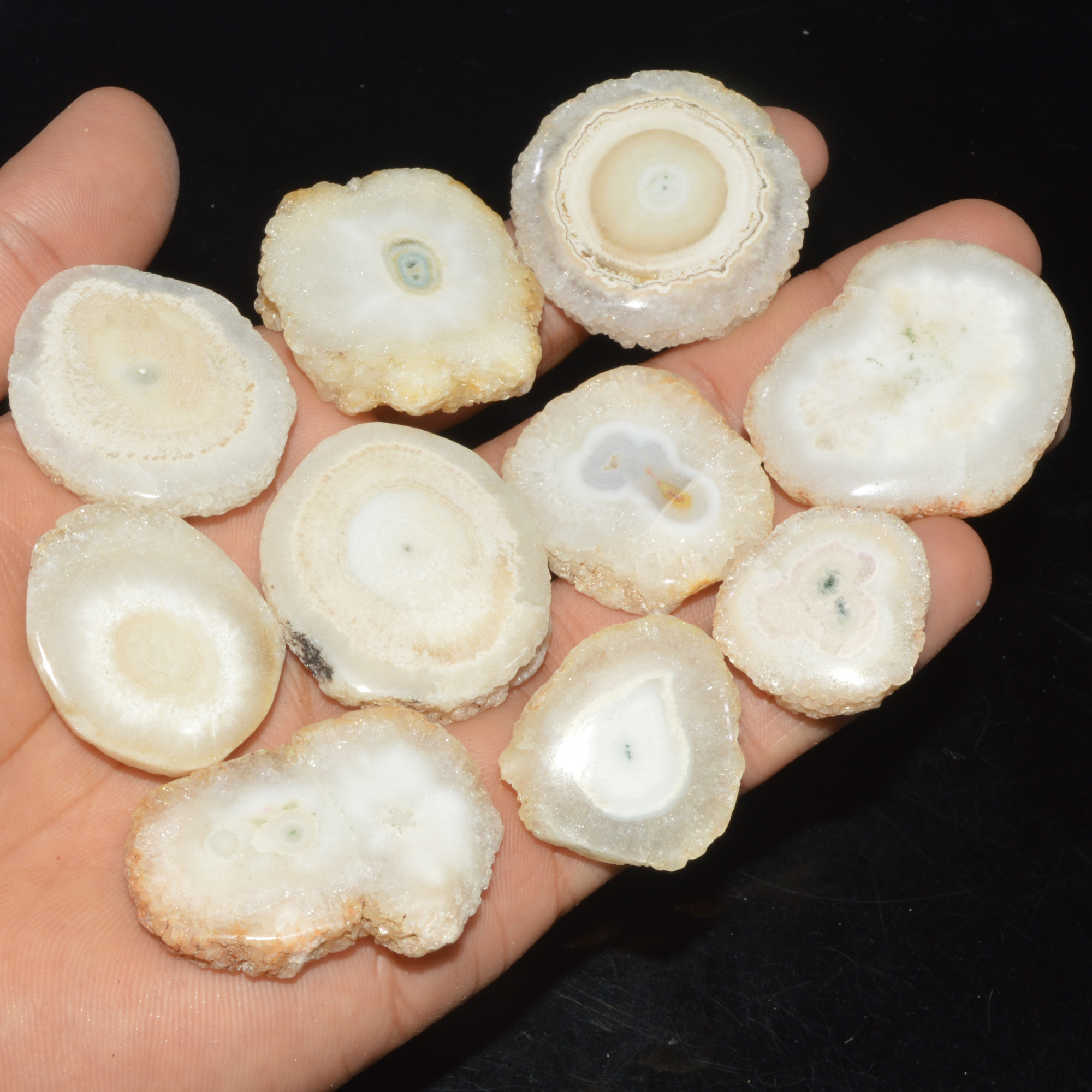 10 Pcs 647 Cts Natural Solar Quartz Druzy Loose Handmade Healing Crystal Gemstone 40x30 24x20mm 3531