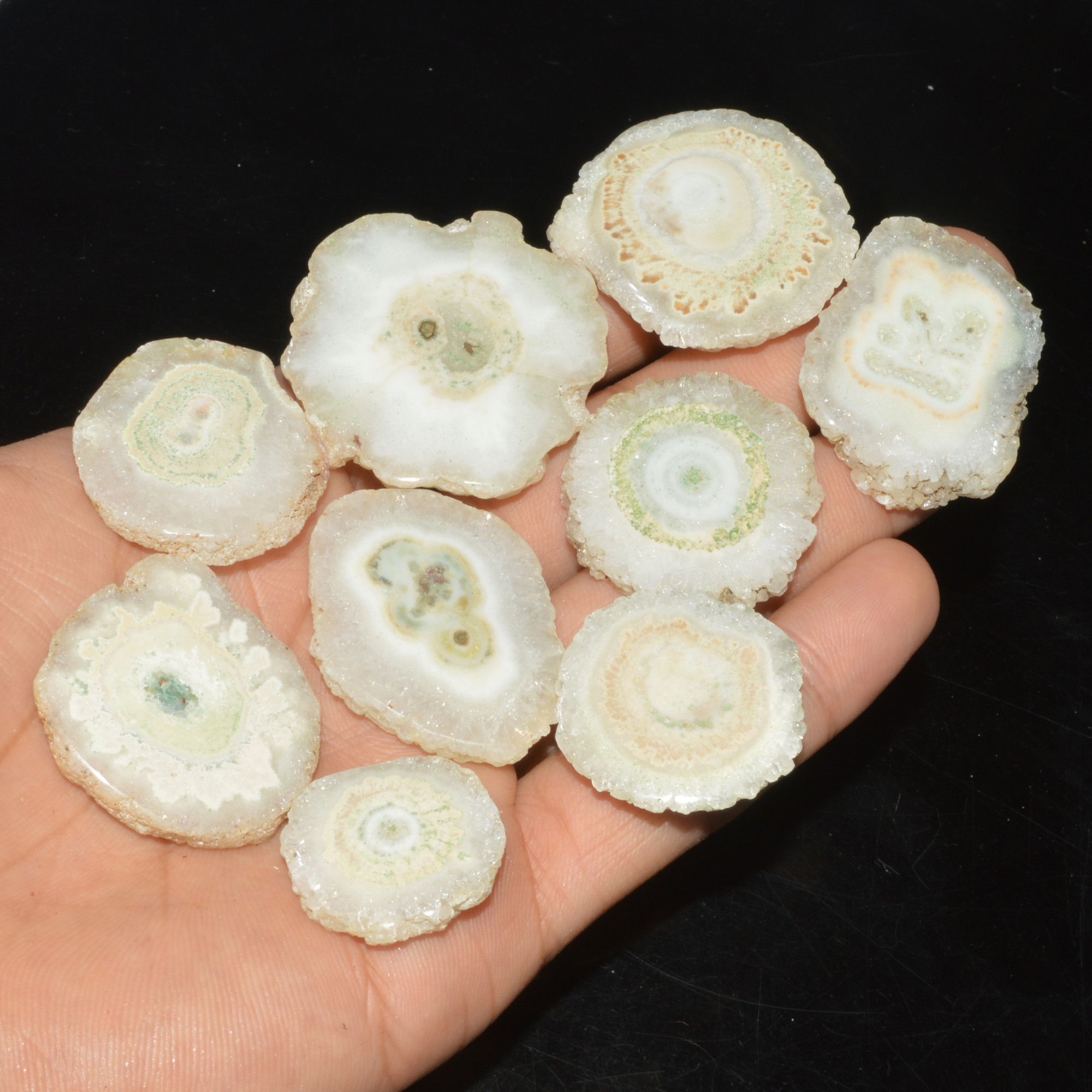 9 Pcs 465 Cts Natural Solar Quartz Druzy Loose Handmade Healing Crystal Gemstone 37x37 22x19mm 3532