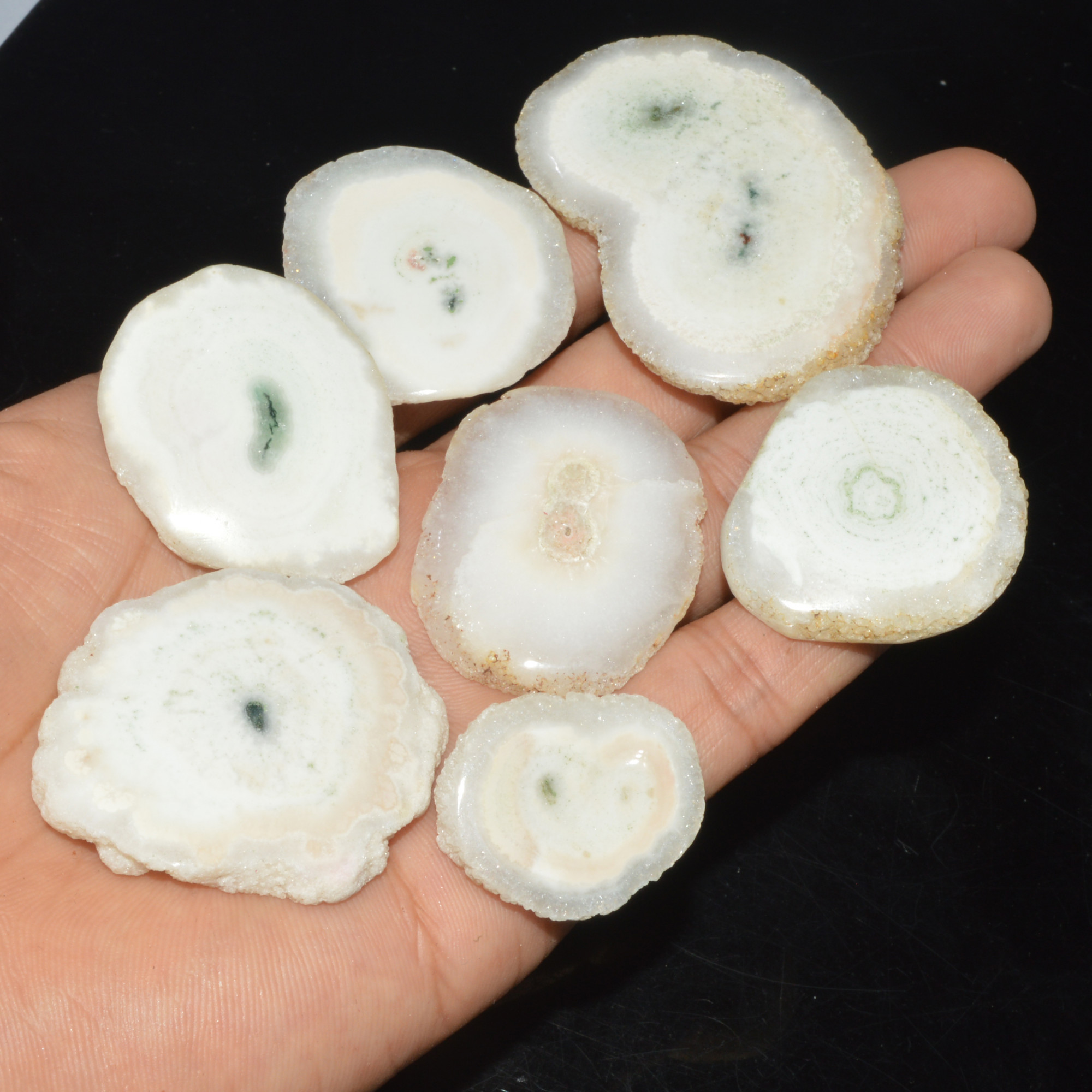 7 Pcs 510 Cts Natural Solar Quartz Druzy Loose Handmade Healing Crystal Gemstone 54x35 29x23mm 3533