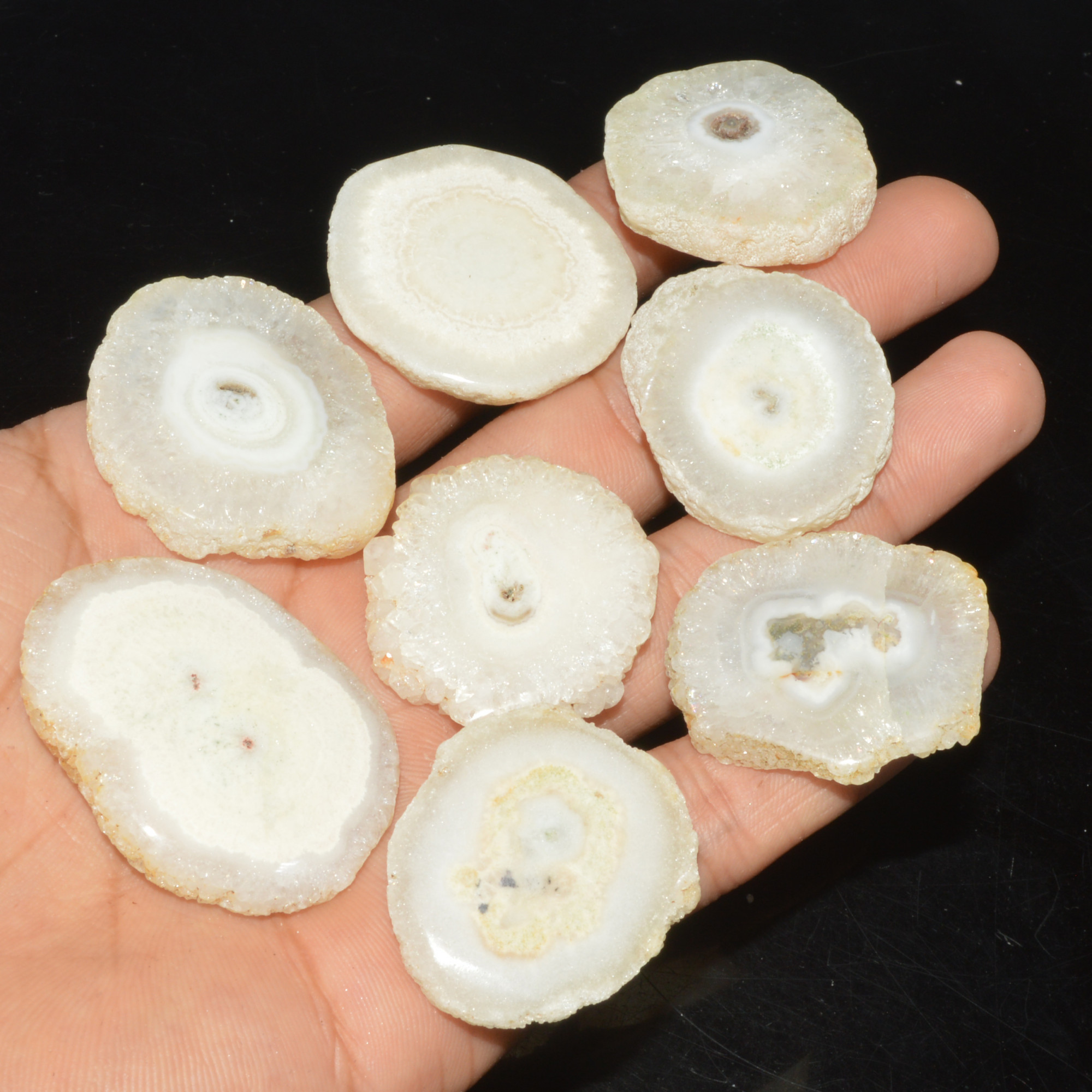 8 Pcs 519 Cts Natural Solar Quartz Druzy Loose Handmade Healing Crystal Gemstone 41x28 31x29mm 3534