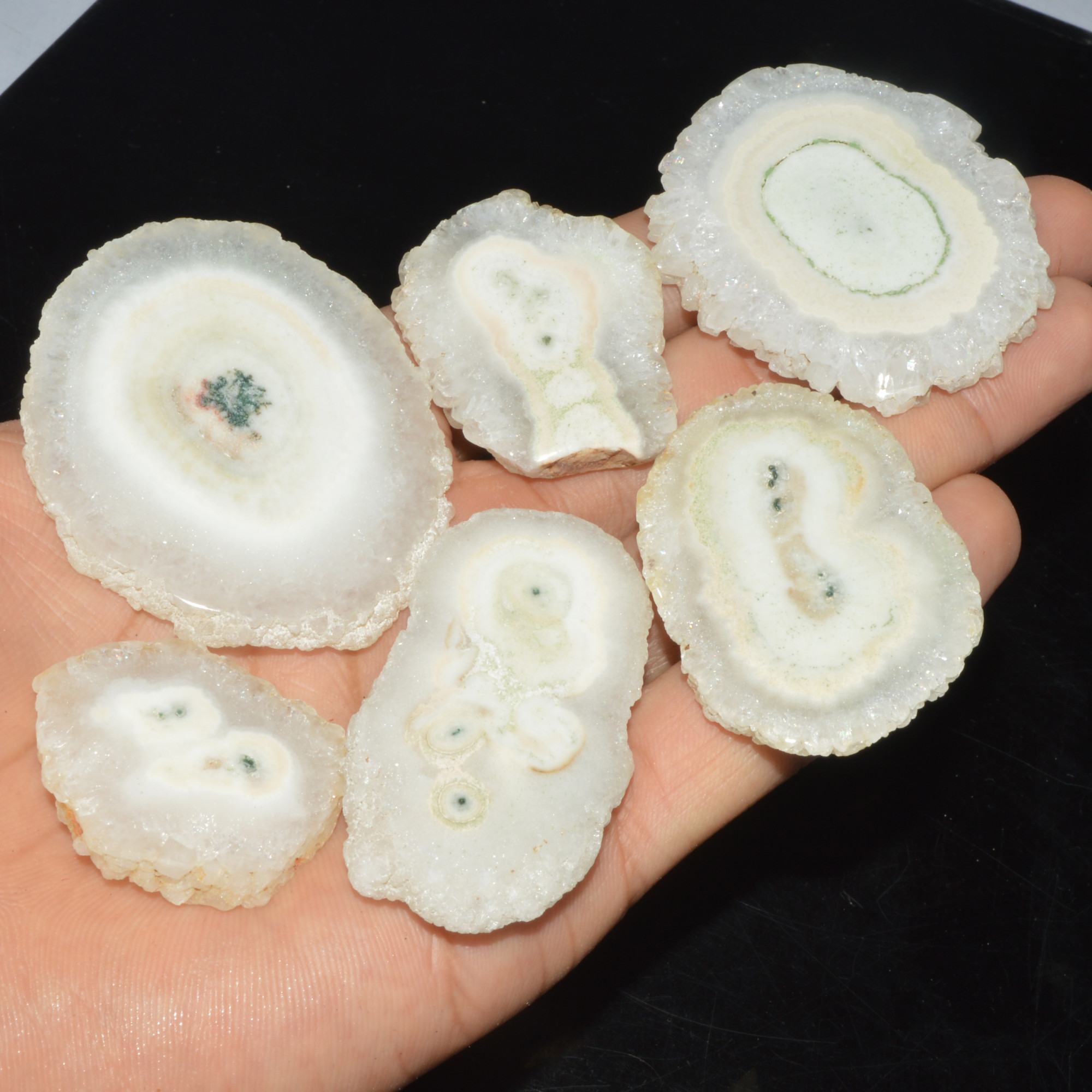 6 Pcs 515 Cts Natural Solar Quartz Druzy Loose Handmade Healing Crystal Gemstone 53x42 33x28mm 3537