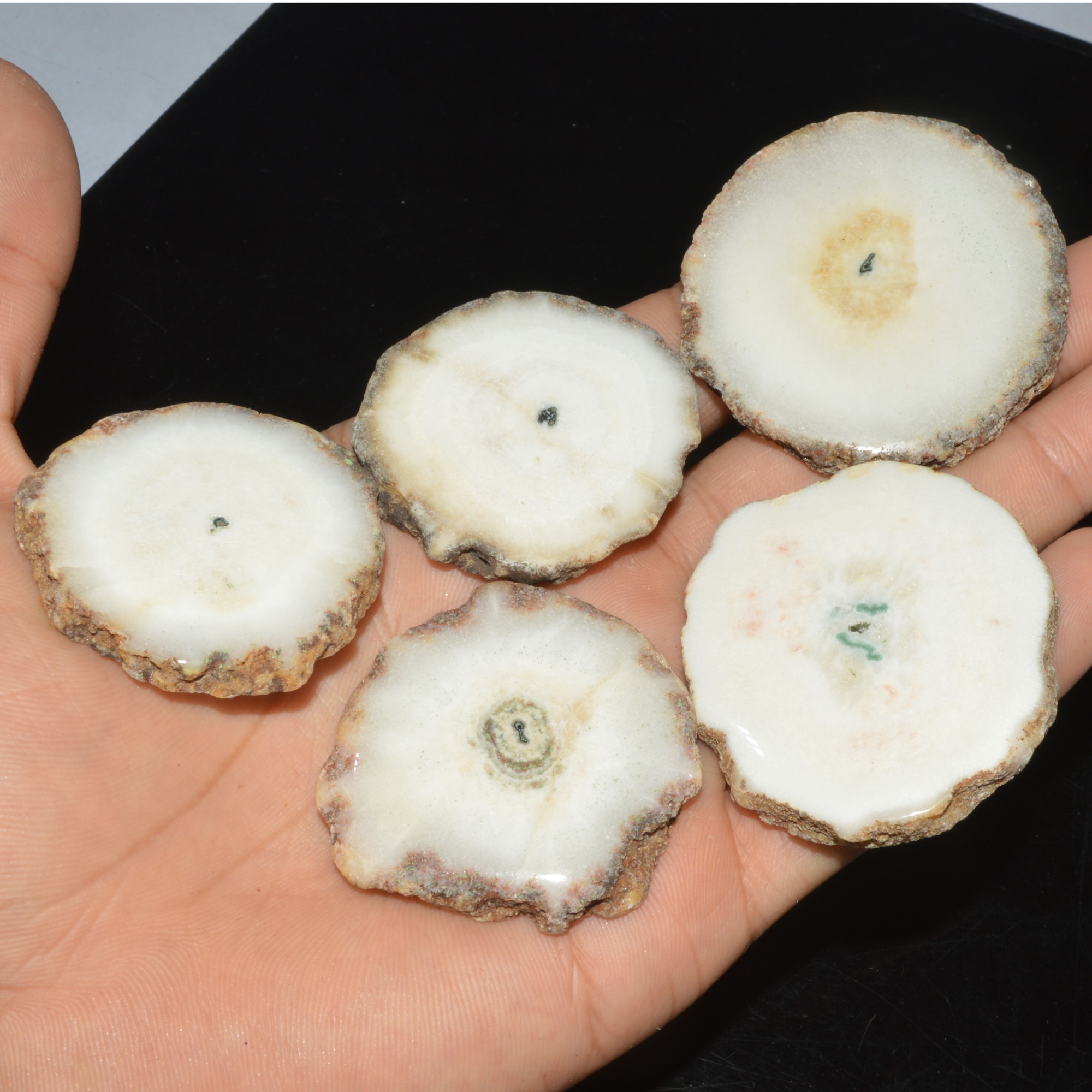 5 Pcs 594 Cts Natural Solar Quartz Druzy Loose Handmade Healing Crystal Gemstone 48x48 42x41mm 3538