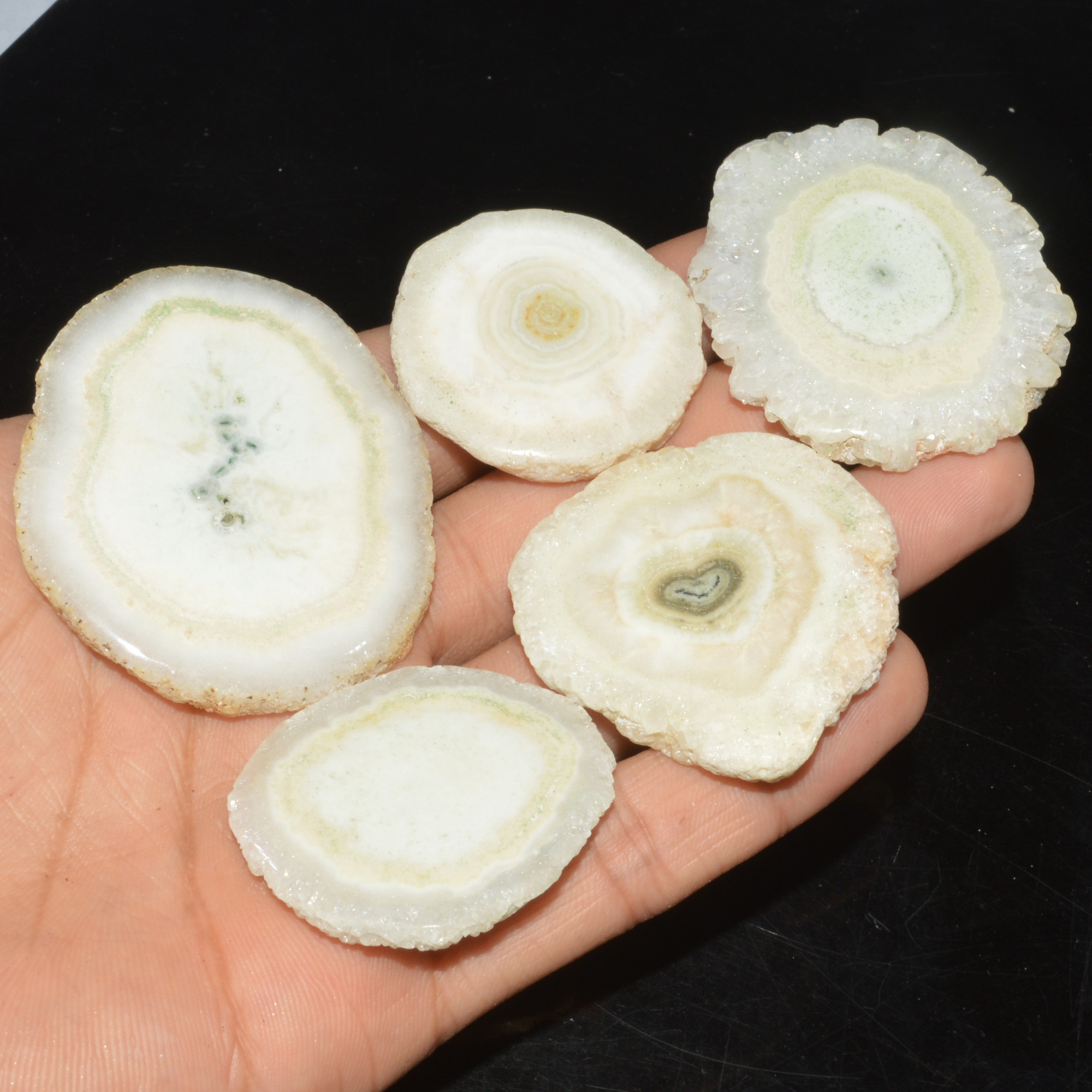 5 Pcs 509 Cts Natural Solar Quartz Druzy Loose Handmade Healing Crystal Gemstone 51x40 36x34mm 3539