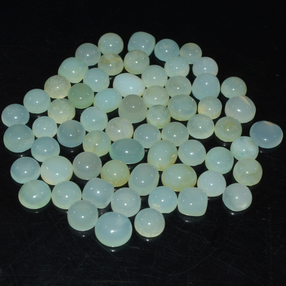Image of 63 Pcs 212Cts Natural Green Chalcedony Cabochon Gemstone Handmade Jewelry Making Healing Crystals Lot 10x10 5x5mm #3592