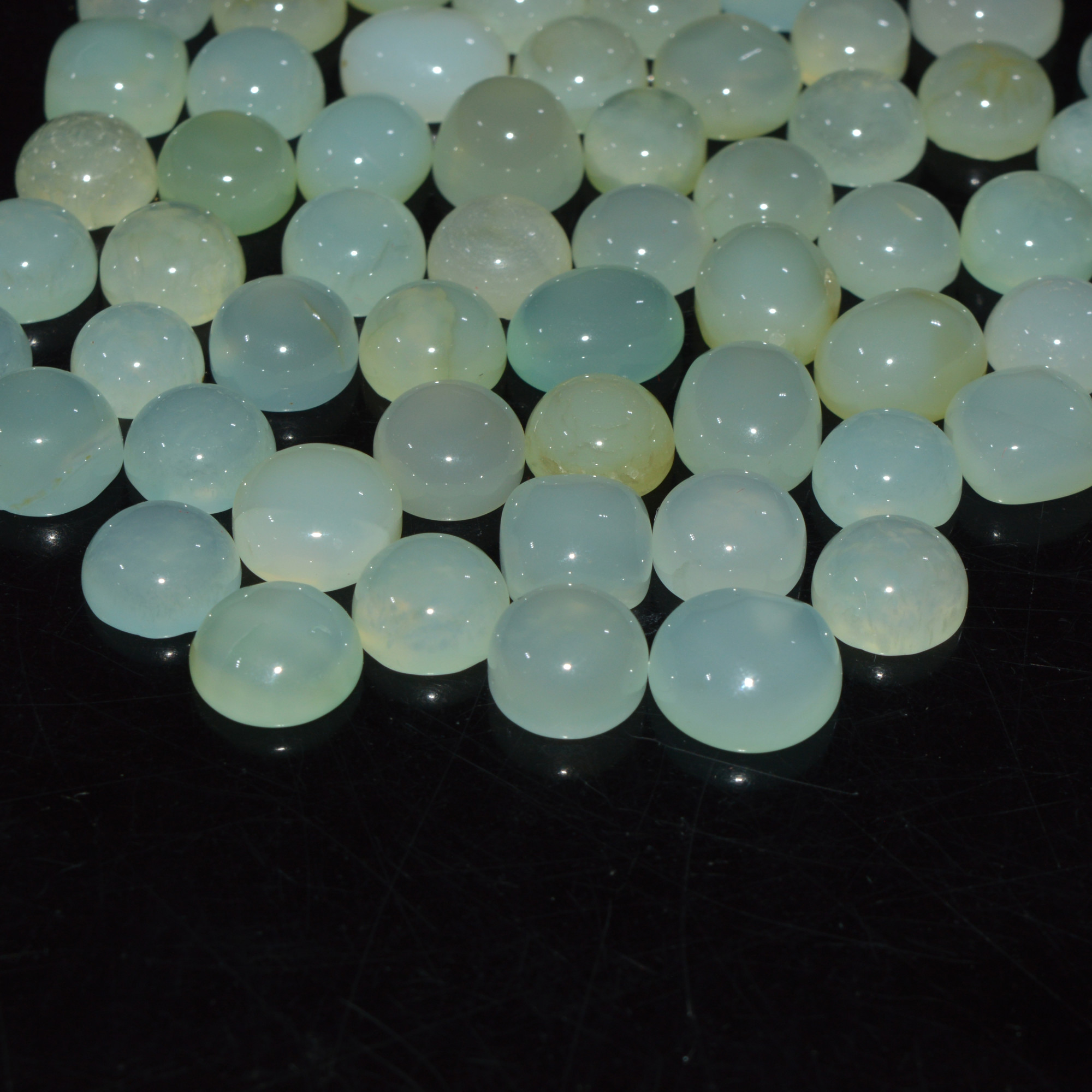 63 Pcs 212Cts Natural Green Chalcedony Cabochon Gemstone Handmade Jewelry Making Healing Crystals Lot 10x10 5x5mm 3592