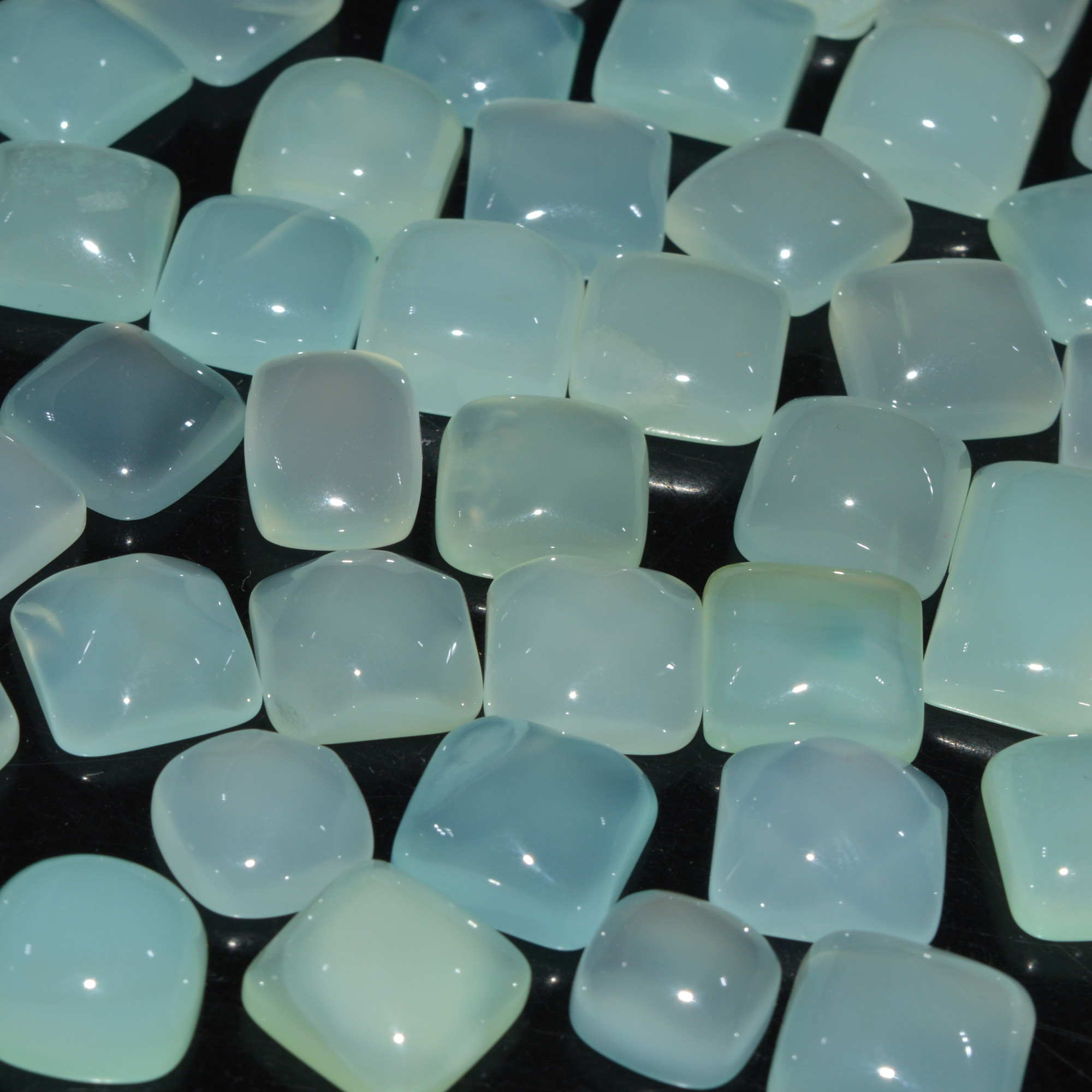 54 Pcs 418Cts Natural Green Chalcedony Cabochon Gemstone Handmade Jewelry Making Healing Crystals Lot 15x10 6x6mm 3596