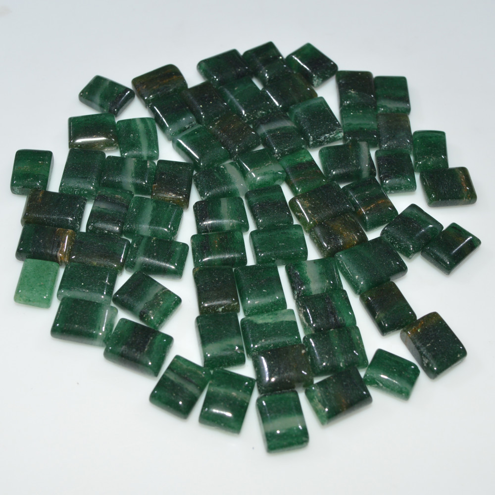 Image of 66 Pcs 433Cts Natural Green Jade Cabochon Loose Gemstone Handmade Jewelry Making Healing Crystals Lot 10x9 9x6mm #3599