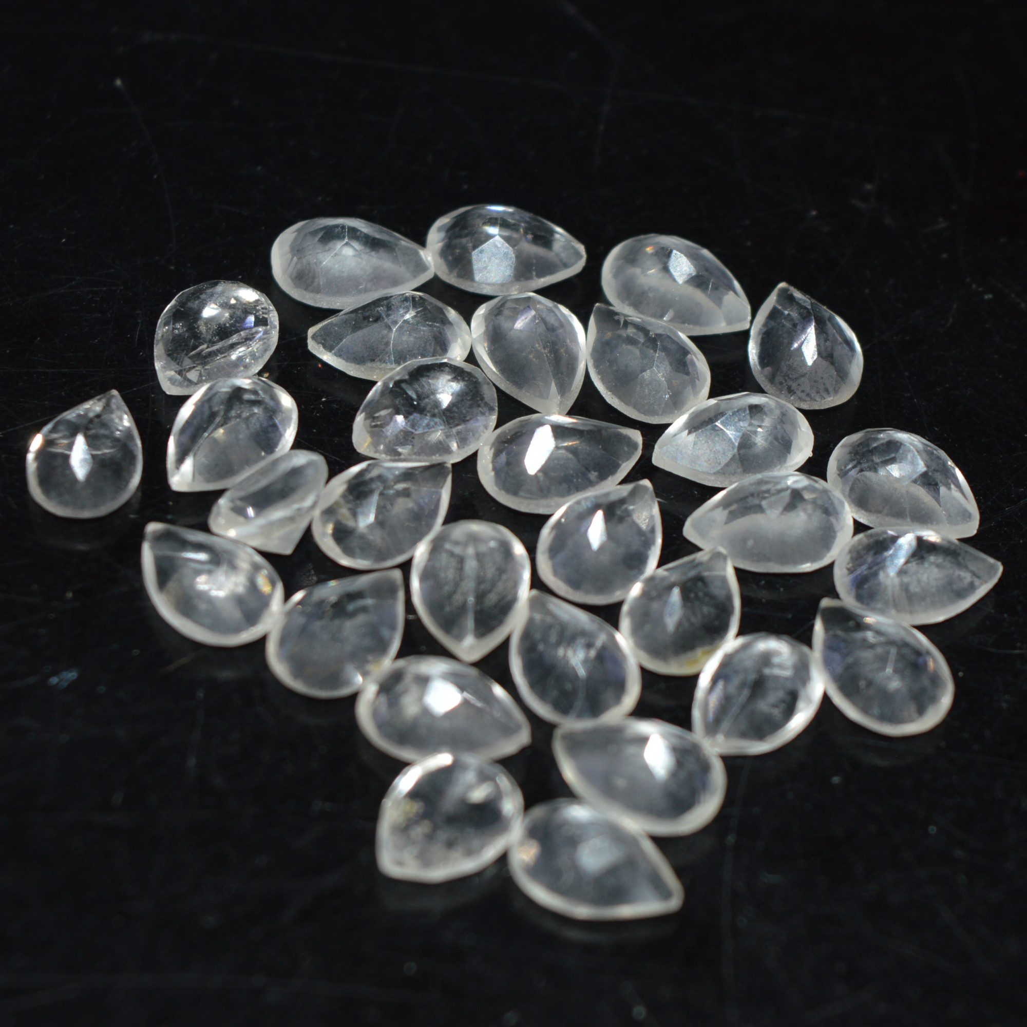 30 Pcs 38Cts Natural Clear Quartz Faceted Loose Gemstone Handmade Jewelry Making Healing Crystals Lot 6x5 5x4mm 3600