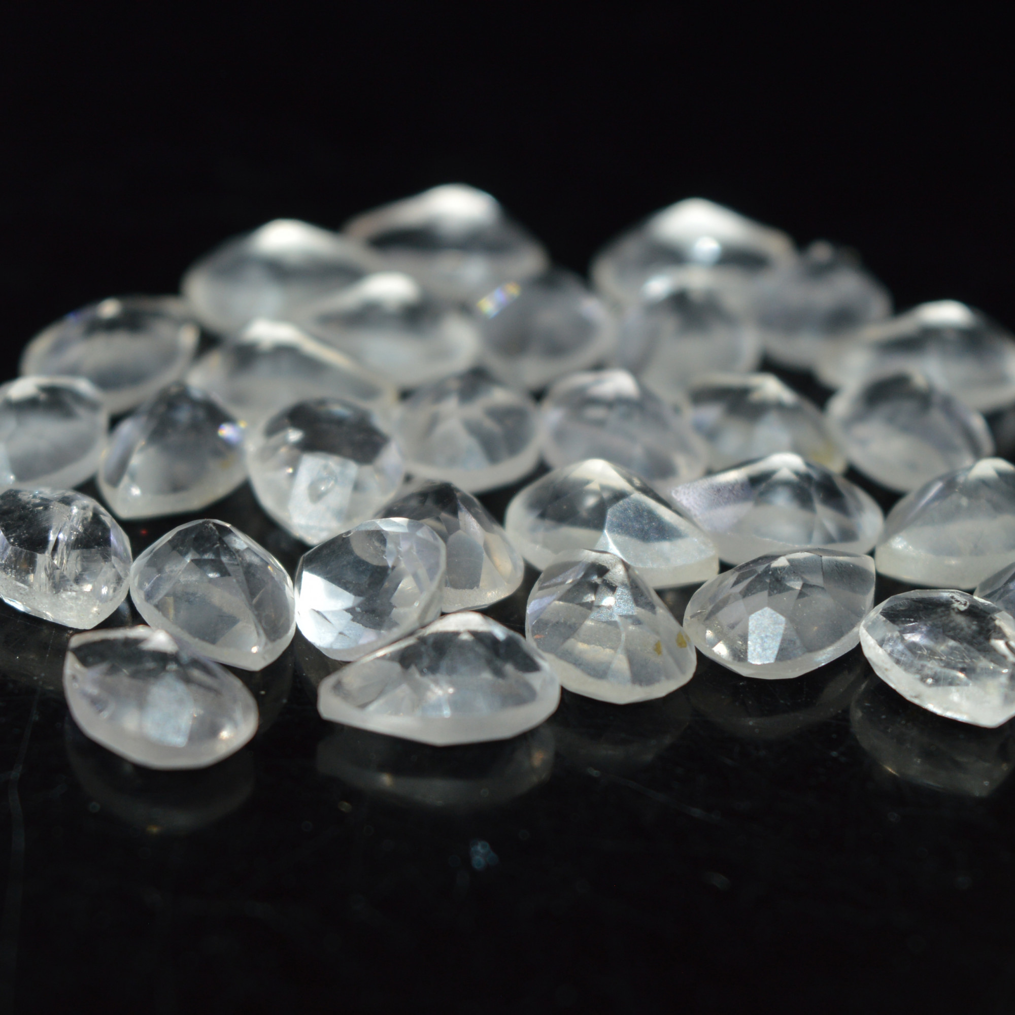 30 Pcs 38Cts Natural Clear Quartz Faceted Loose Gemstone Handmade Jewelry Making Healing Crystals Lot 6x5 5x4mm 3600