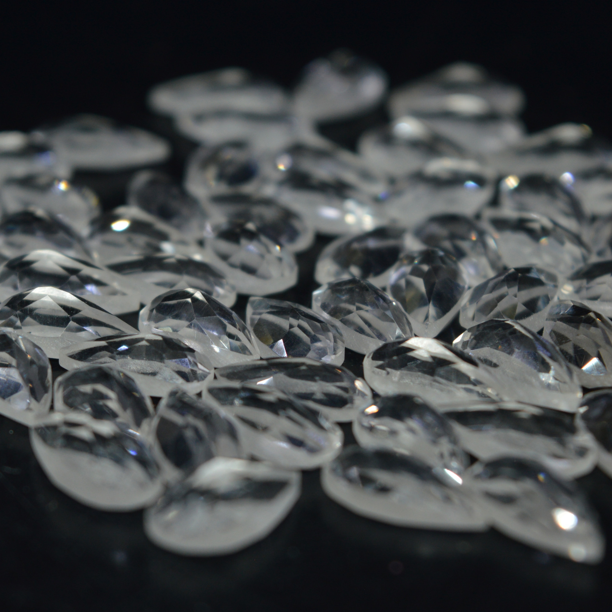 59 Pcs 68Cts Natural Clear Quartz Faceted Loose Gemstone Handmade Jewelry Making Healing Crystals Lot 9x5 8x4mm 3601