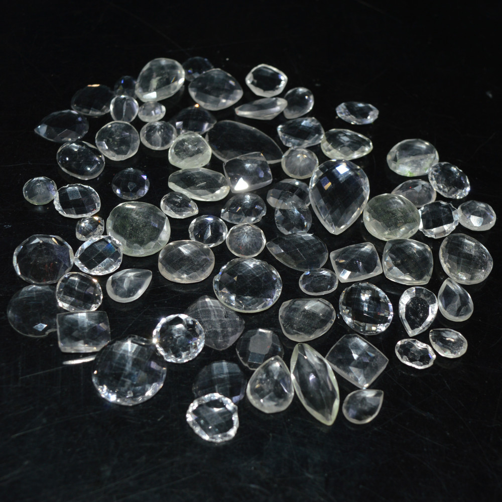 Image of 70 Pcs 168Cts Natural Clear Quartz Faceted Loose Gemstone Handmade Jewelry Making Healing Crystals Lot 19x10 5x5mm #3602