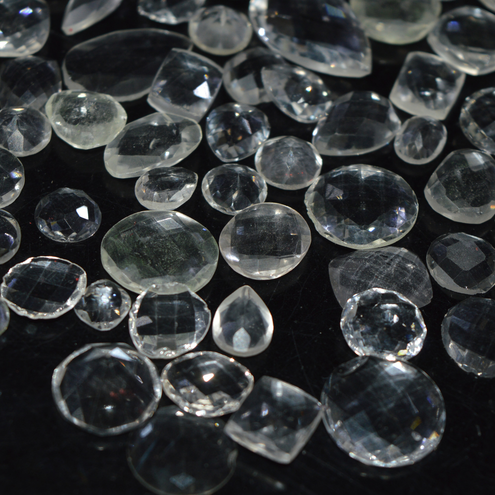 70 Pcs 168Cts Natural Clear Quartz Faceted Loose Gemstone Handmade Jewelry Making Healing Crystals Lot 19x10 5x5mm 3602