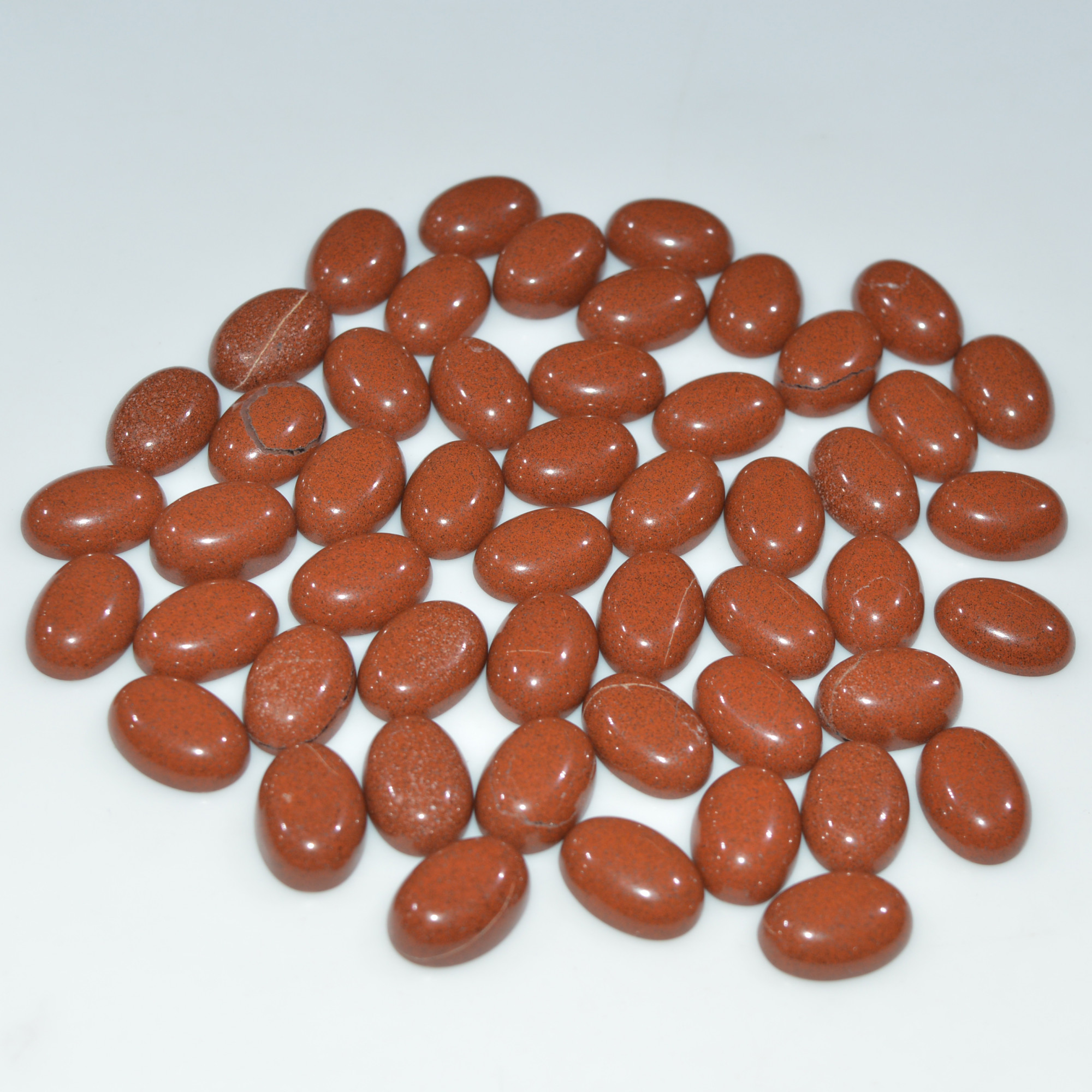 50 Pcs 269Cts Natural Red Jasper Cabochon Loose Gemstone Handmade Jewelry Making Healing Crystals Lot 12x9 12x9mm 3606