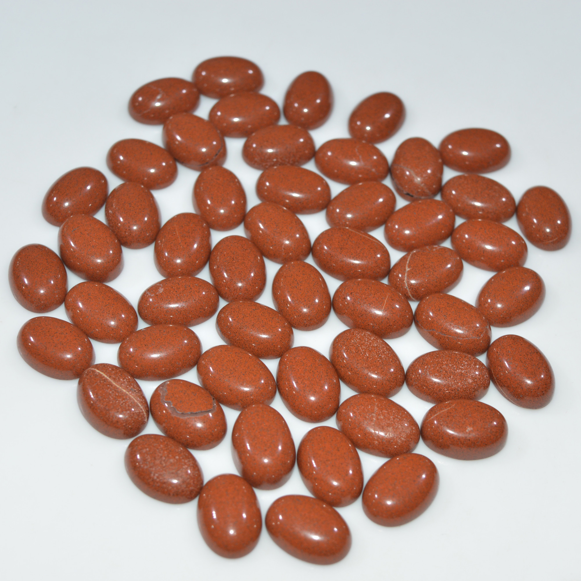 50 Pcs 269Cts Natural Red Jasper Cabochon Loose Gemstone Handmade Jewelry Making Healing Crystals Lot 12x9 12x9mm 3606