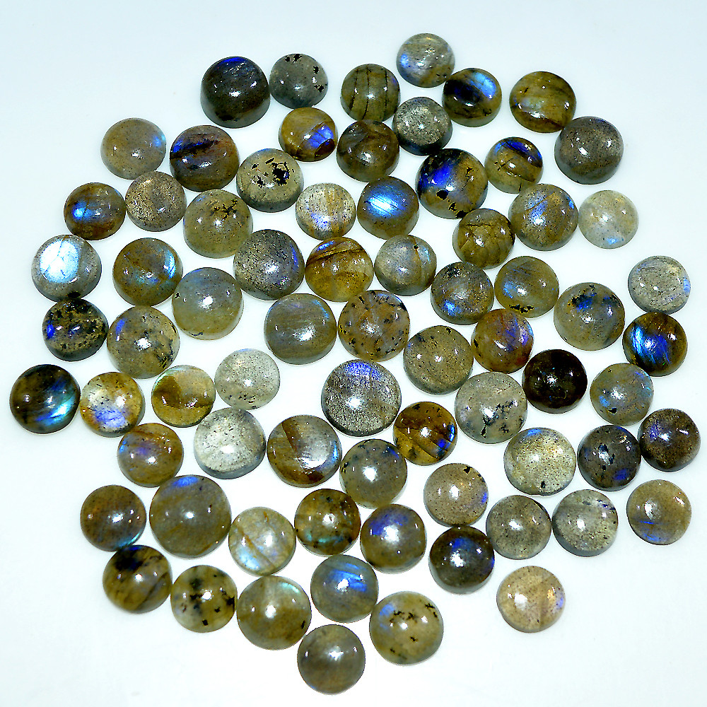 72 Pcs 174 Cts Natural Labradorite Cabochon Loose Gemstone Lot 9x9 5x5mm 3659