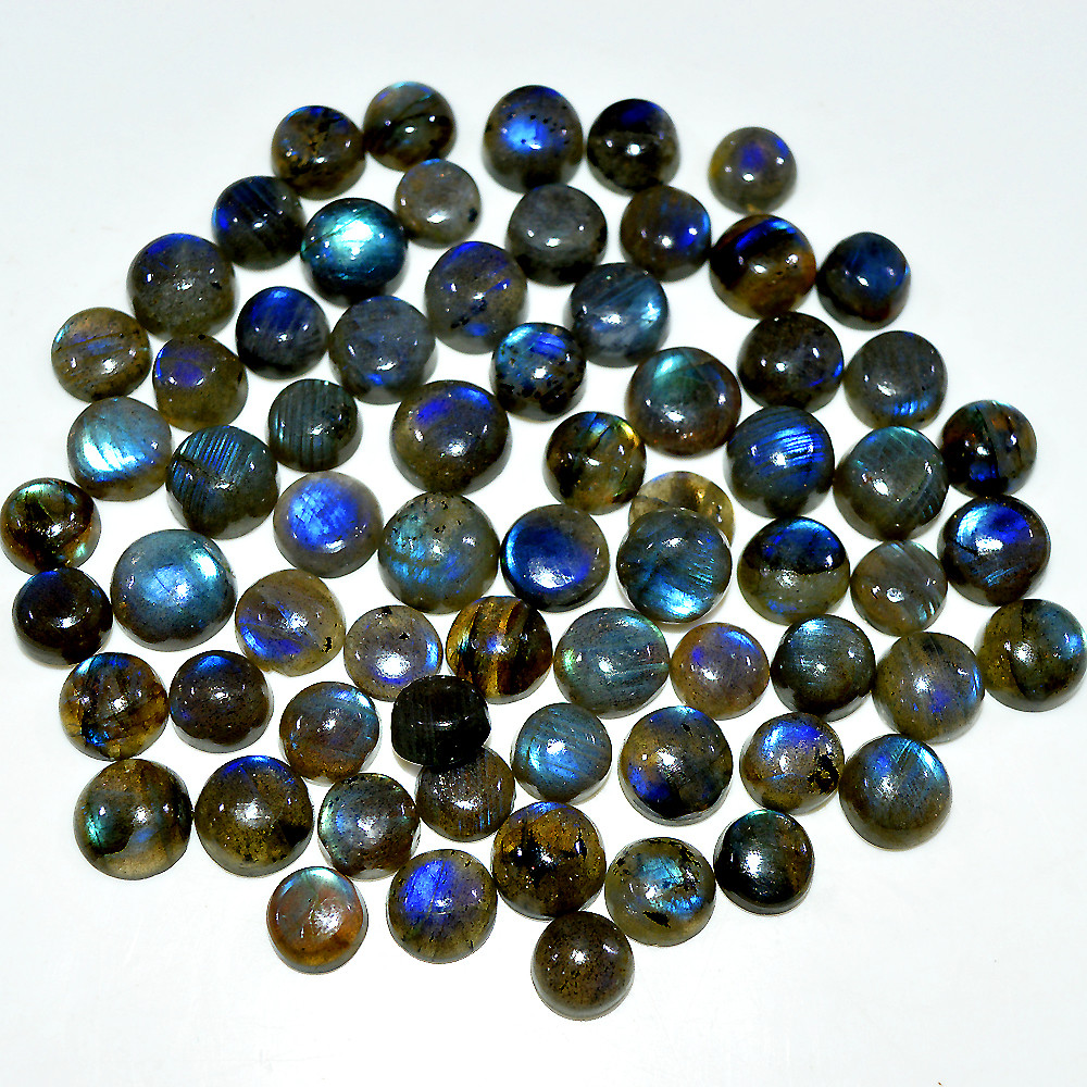 68 Pcs 199 Cts Natural Labradorite Cabochon Loose Gemstone Lot 9x9 5x5mm 3660
