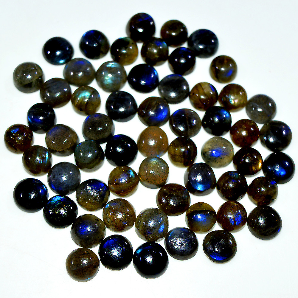 Image of 58 Pcs 105 Cts Natural Labradorite Cabochon Loose Gemstone Lot 6x6 5x5mm #3662