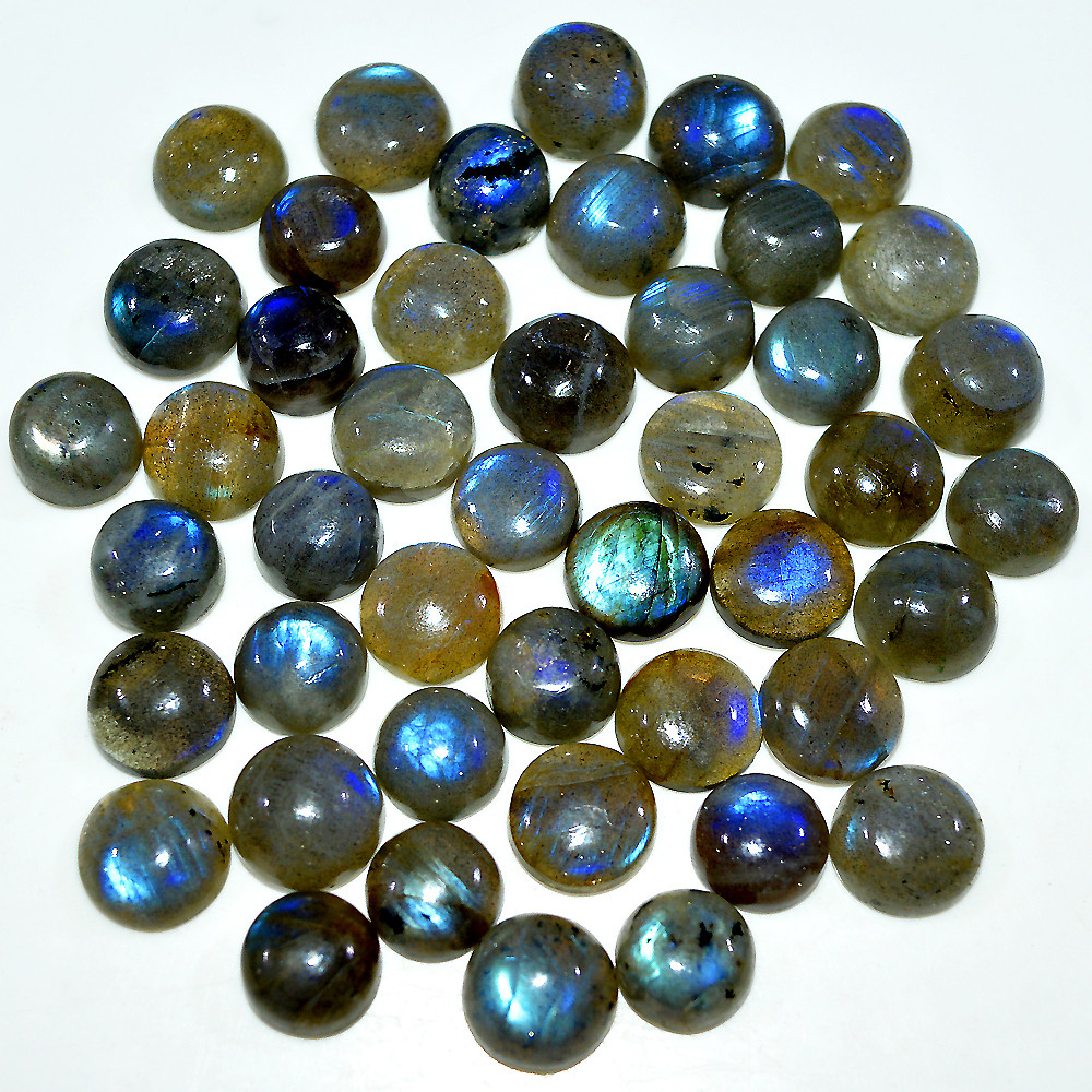45 Pcs 215 Cts Natural Labradorite Cabochon Loose Gemstone Lot 10x10 8x8mm 3664