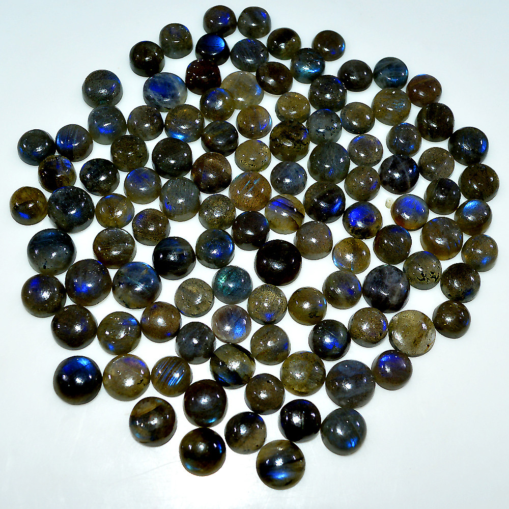 107 Pcs 291 Cts Natural Labradorite Cabochon Loose Gemstone Lot 8x8 5x5mm 3665