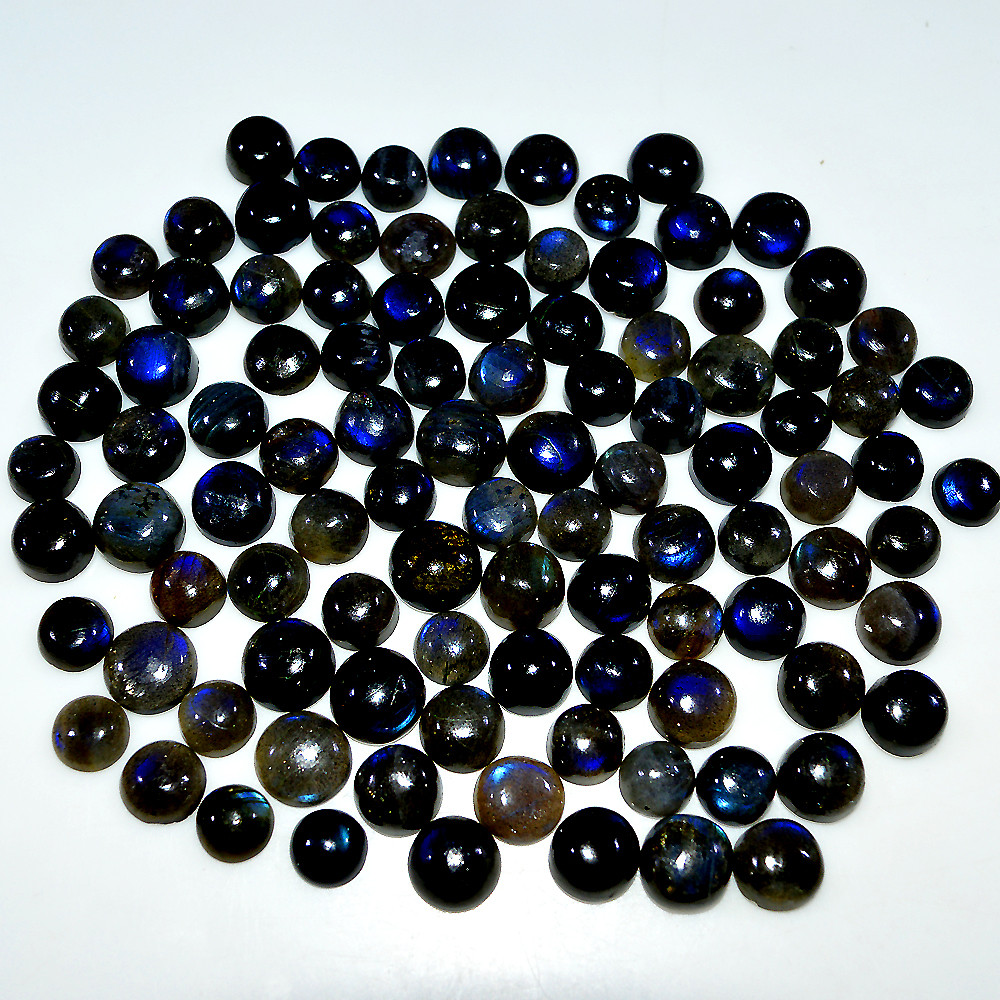 100 Pcs 286 Cts Natural Labradorite Cabochon Loose Gemstone Lot 9x9 6x6mm 3669