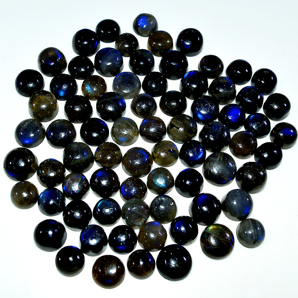 Image of 72 Pcs 213 Cts Natural Labradorite Cabochon Loose Gemstone Lot 8x8 5x5mm #3672