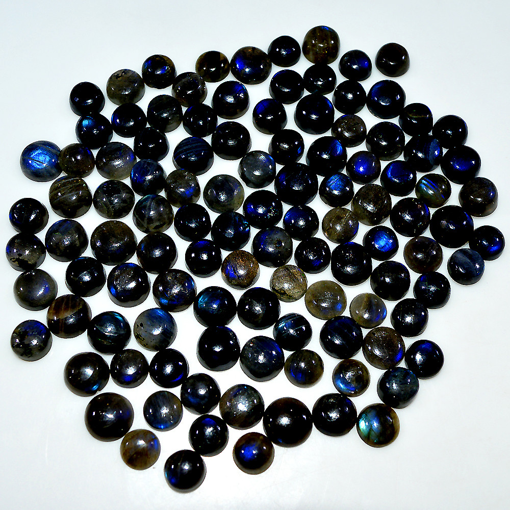 Image of 105 Pcs 300 Cts Natural Labradorite Cabochon Loose Gemstone Lot 9x9 5x5mm #3673