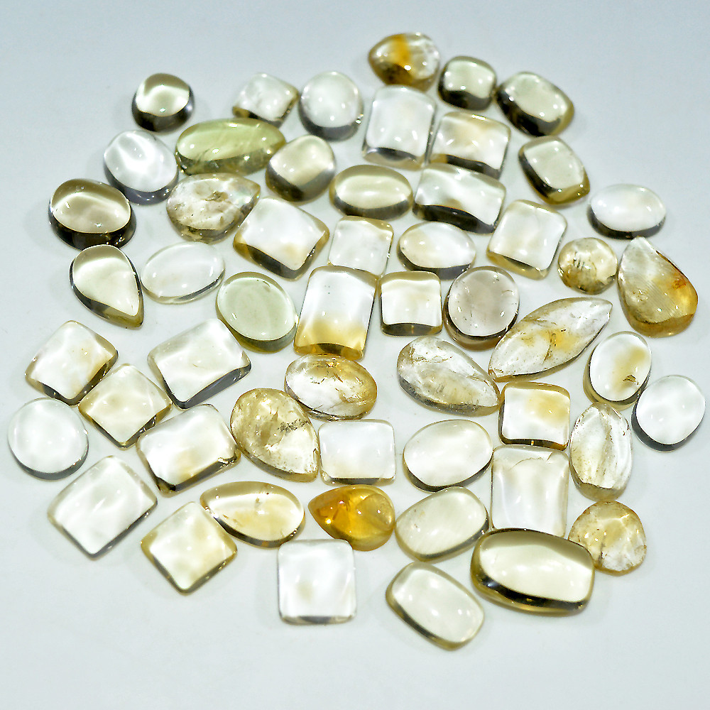 52 Pcs 216 Cts Natural Citrine Cabochon Mix Shape Gemstone Lot 20x6 6x6mm 3731