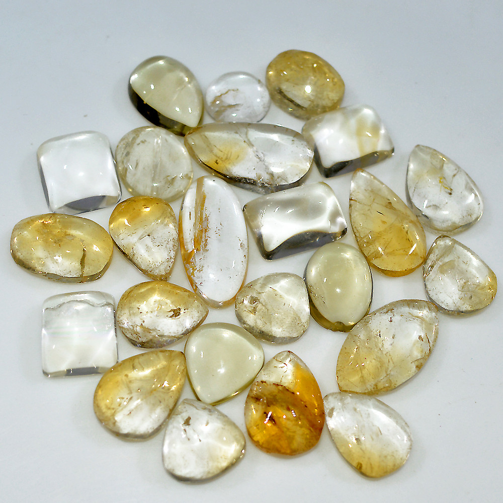 24 Pcs 255 Cts Natural Citrine Cabochon Loose Gemstone Lot 25x10 11x11mm 3734