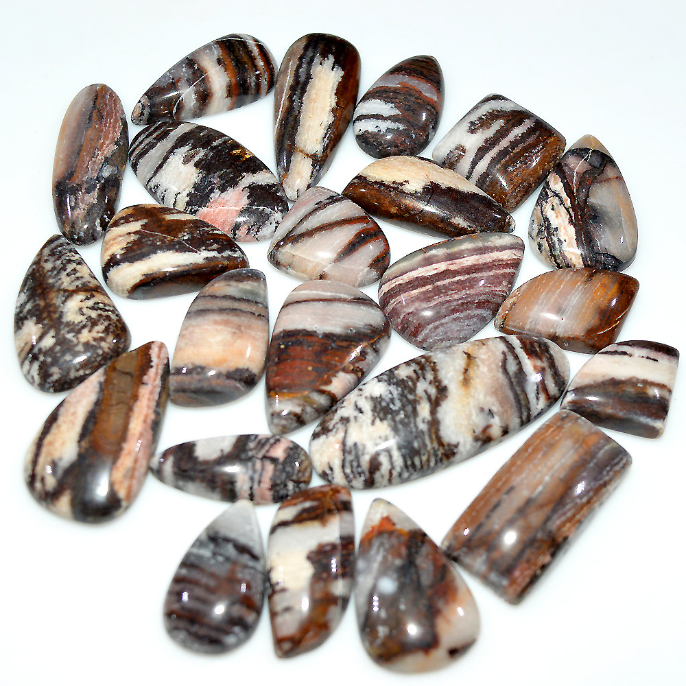 23 Pcs 358 Cts Natural Brown Jasper Cabochon Mixed Shape Loose Gemstone Lot 36x14 14x13mm 3738