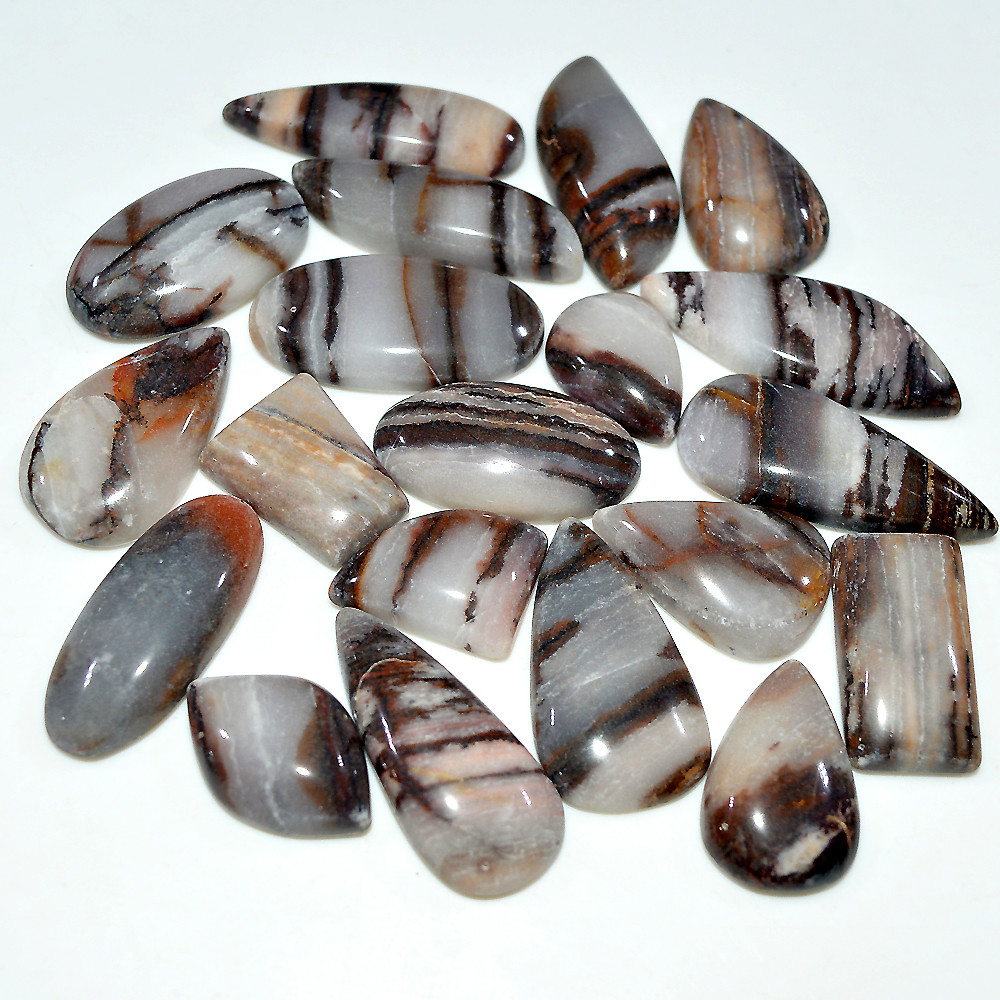 20 Pcs 310 Cts Natural Brown Jasper Cabochon Mixed Shape Loose Gemstone Lot 31x10 15x10mm 3739